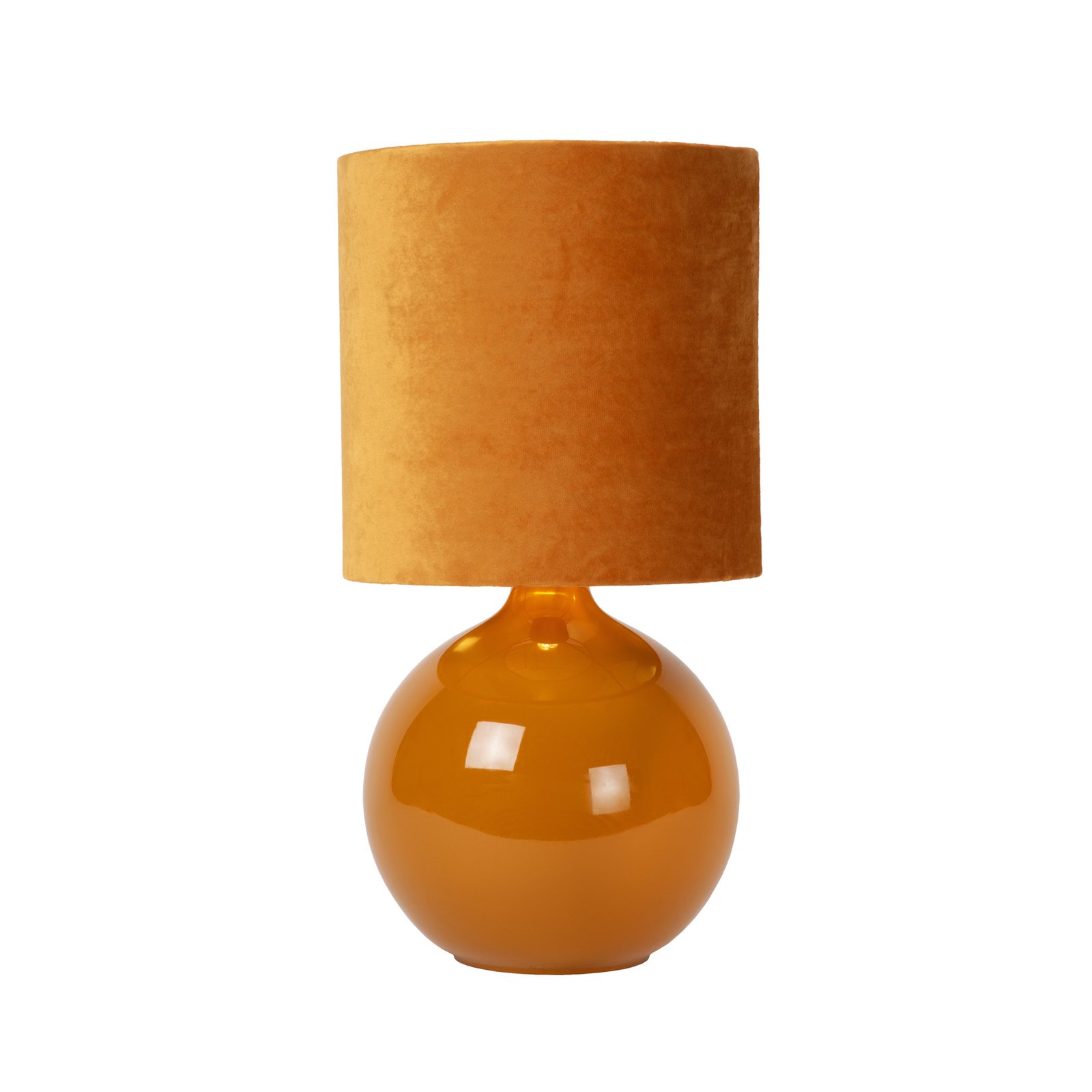 Lampe à poser Esterad, ocre, Ø 24 cm, hauteur 47 cm, verre