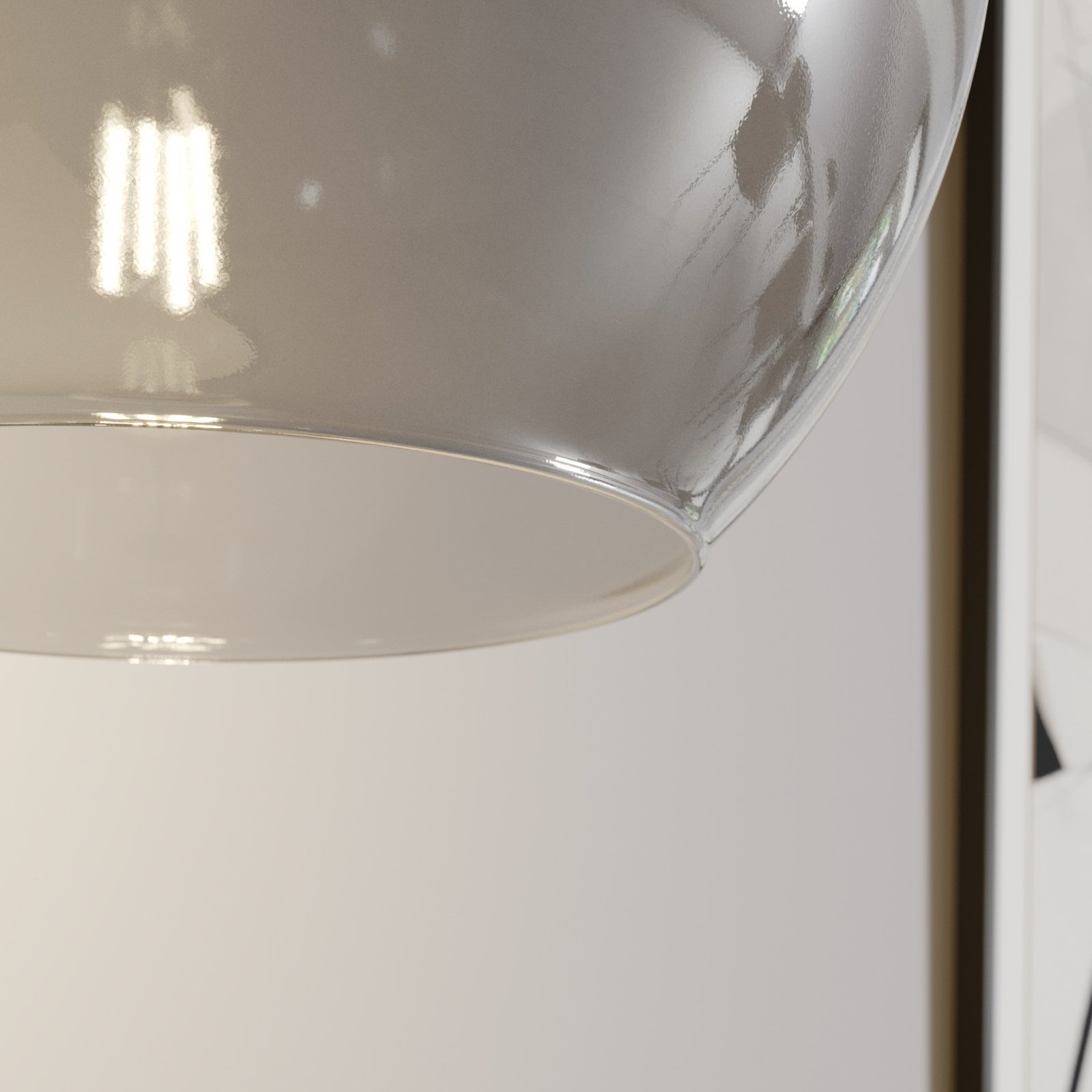 Cubus Pendelleuchte Ø 30 cm rauchgrau Glas E27