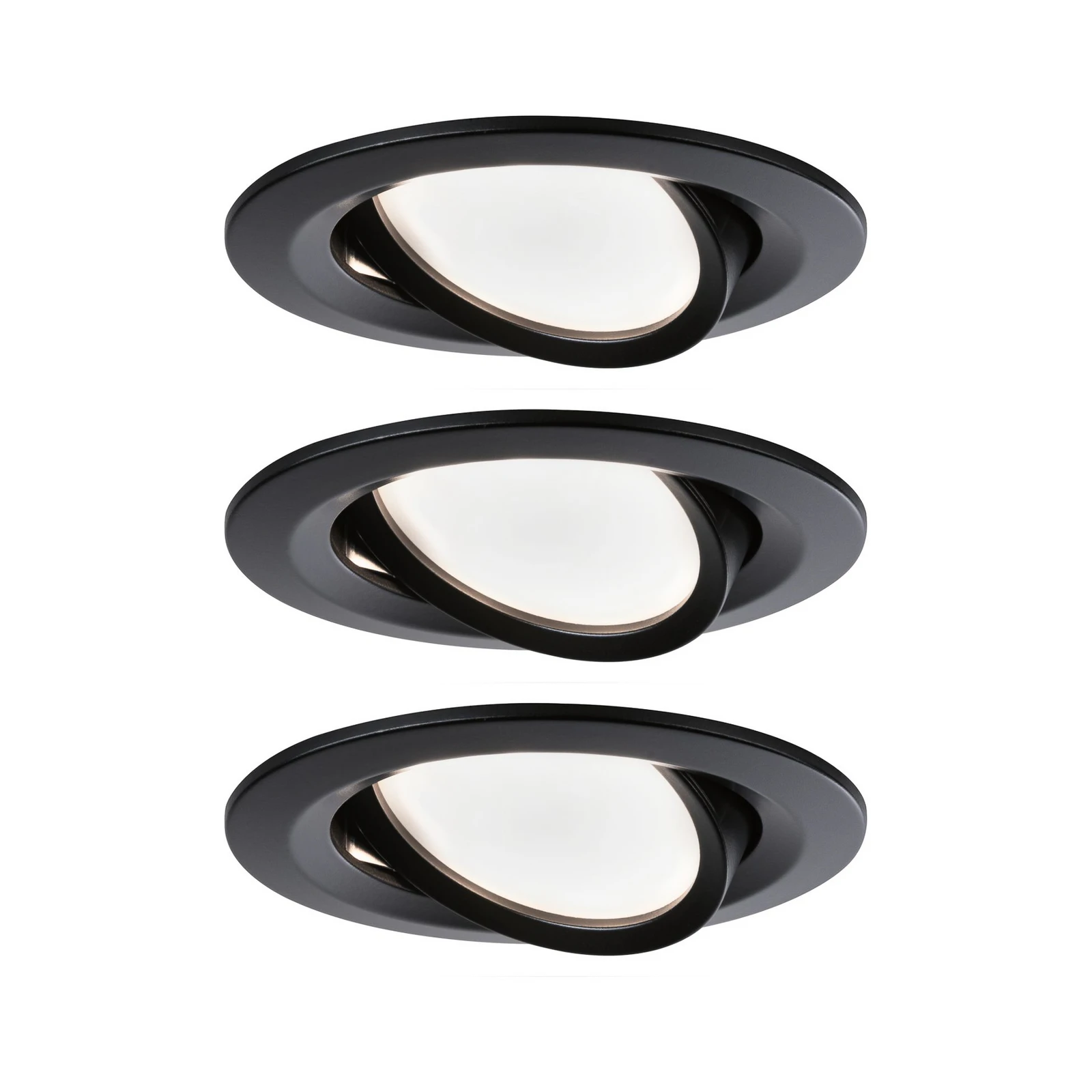 Paulmann Nova Coin 3-voudige spot, rond, draaibaar, matzwart