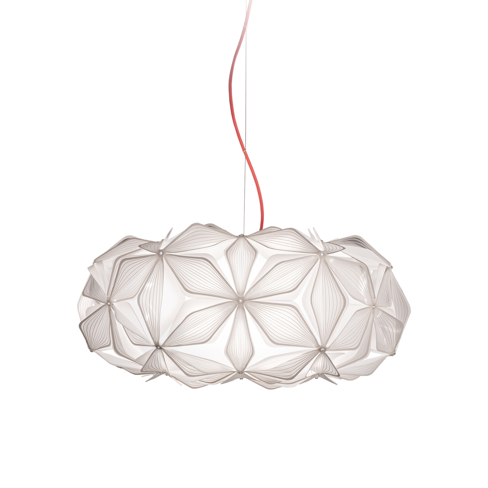 C'EST LA VIE Candeeiro suspenso, branco/cabo vermelho, Ø 53 cm