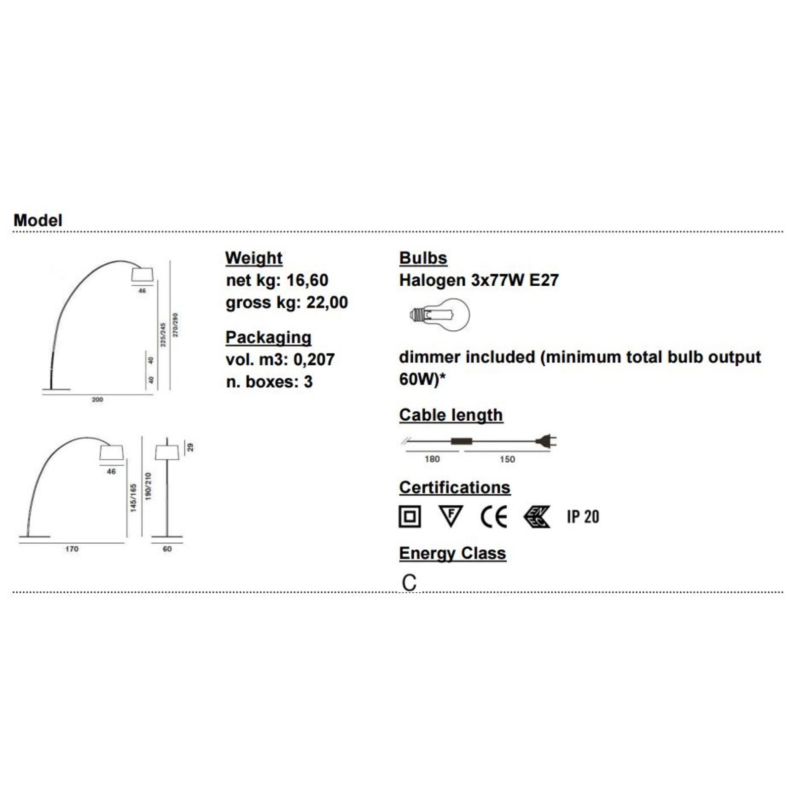 Twiggy Lampadar Grey - Foscarini