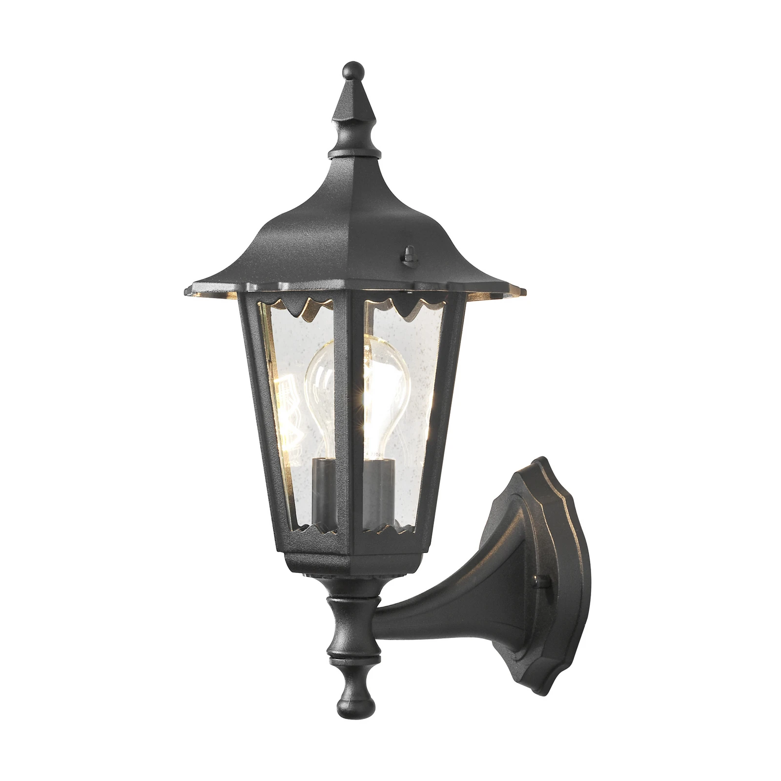 Vanjska zidna svjetiljka Firenze, crna, gornje grlo, 36 cm