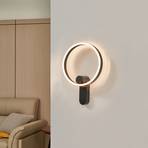 Lucande LED wall lamp Yekta, direct, black, 18W
