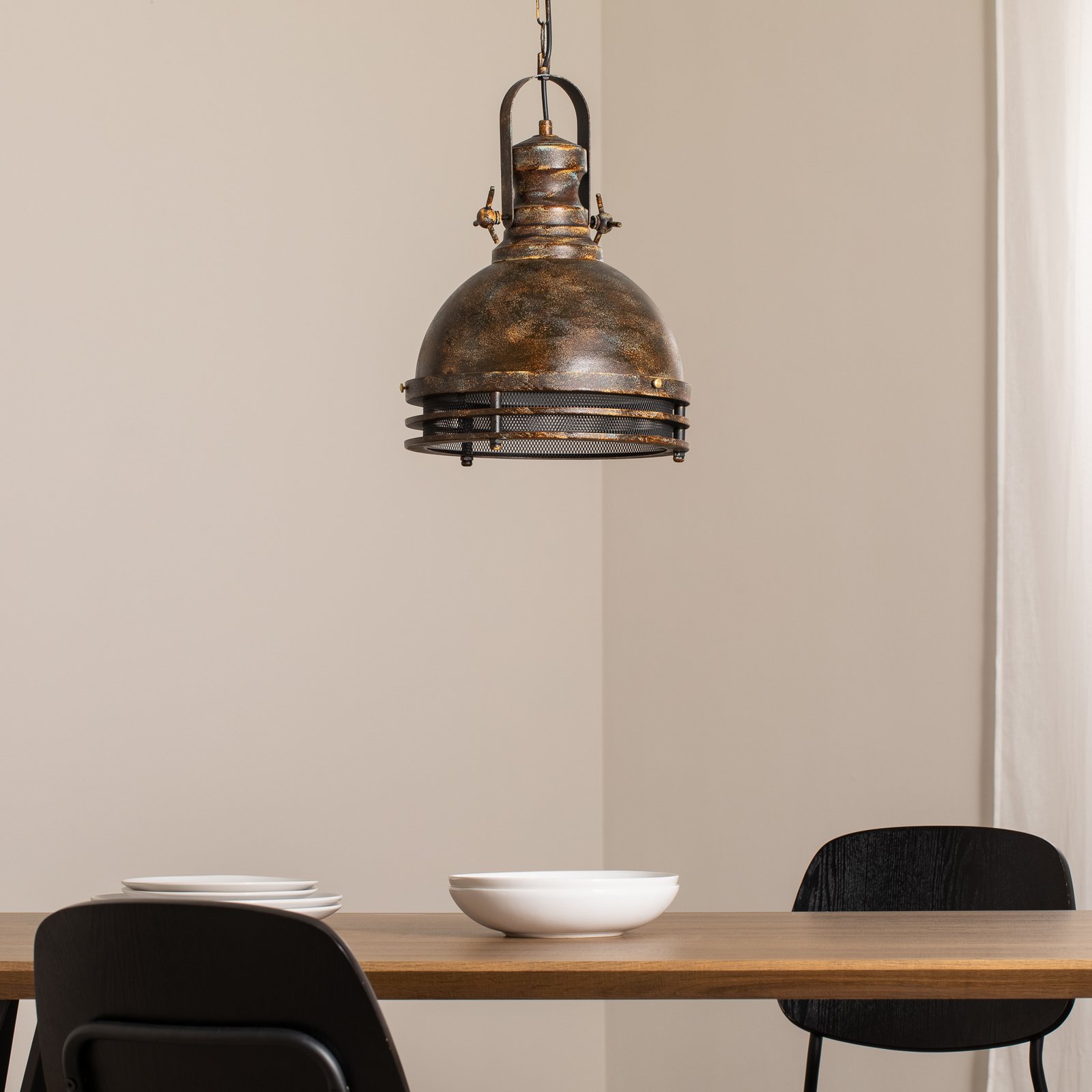 Висяща лампа Saglam, 1-пламъчна, старо месинг, Ø 30 cm, метал Висяща лампа Saglam, 1-пламъчна, старо месинг, Ø 30 cm, метал