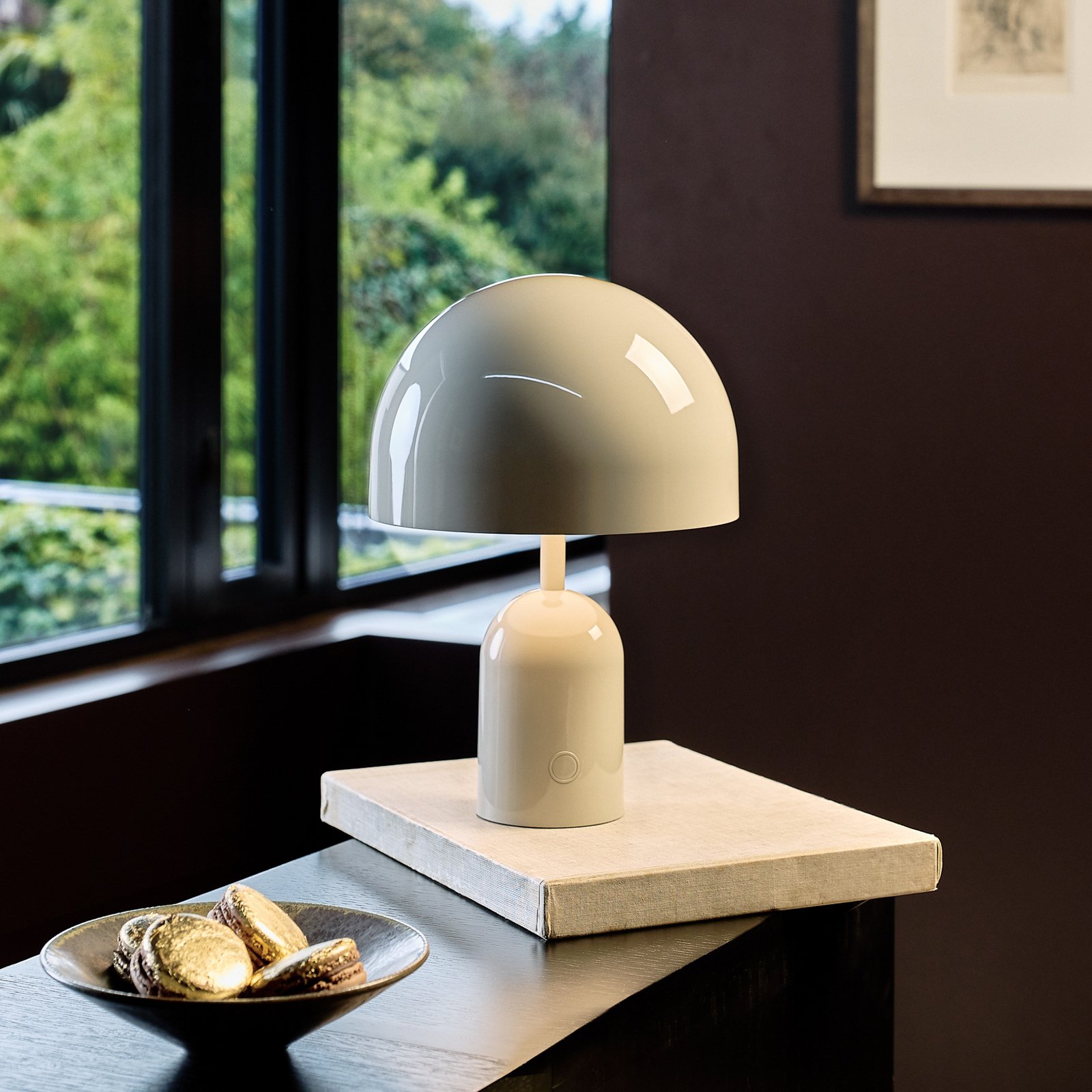 Tom Dixon LED table lamp Bell, light grey, height 43 cm, steel