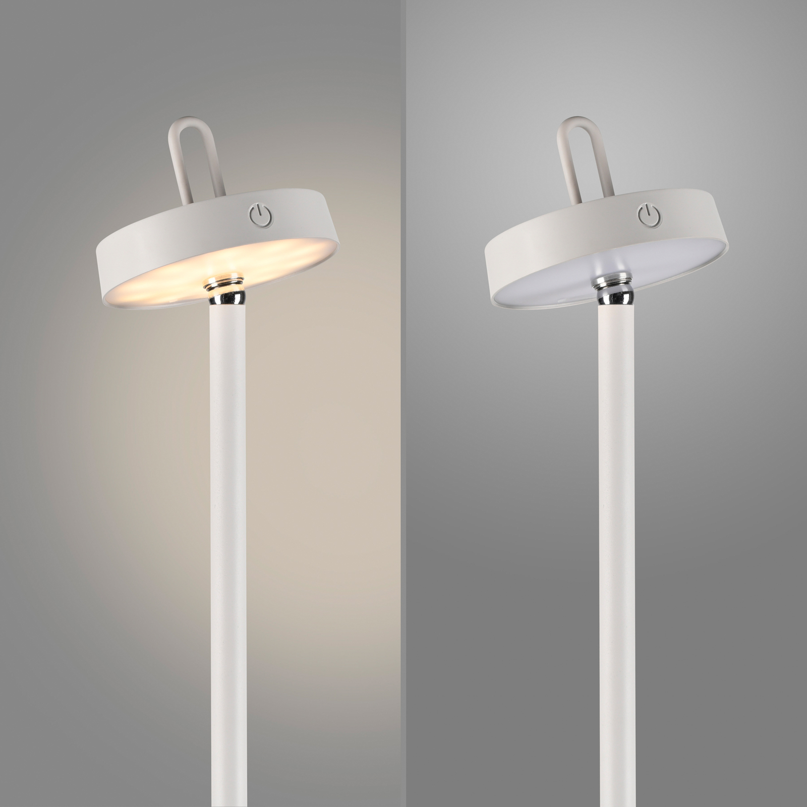 JUST LIGHT. Talna svetilka Amag LED za polnjenje, bela, železo, IP44