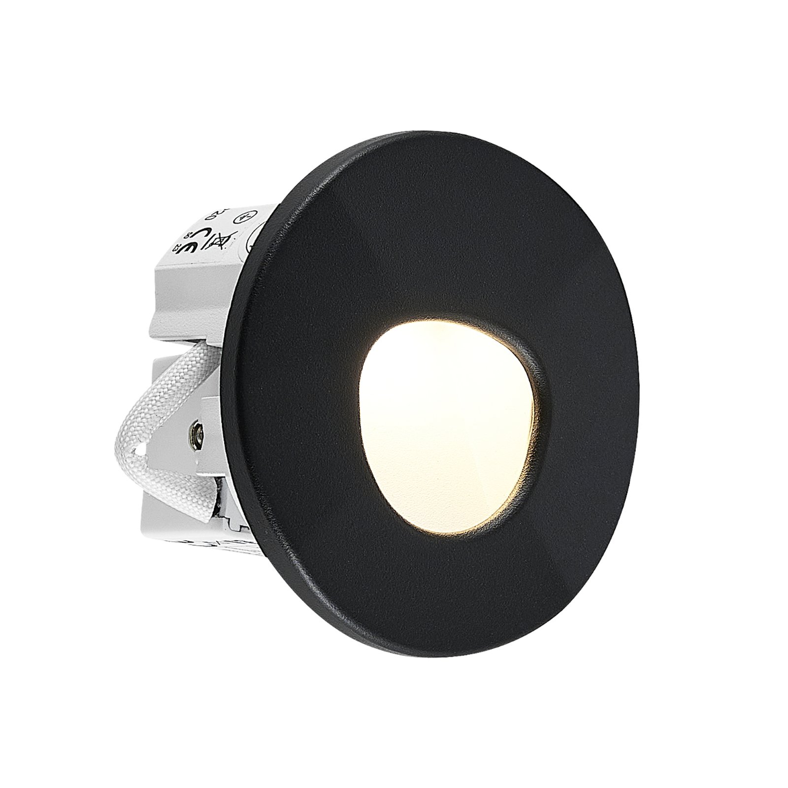 Molto Luce LED-Einbaulampe Wall 68 R SIna RD, schwarz, CCT