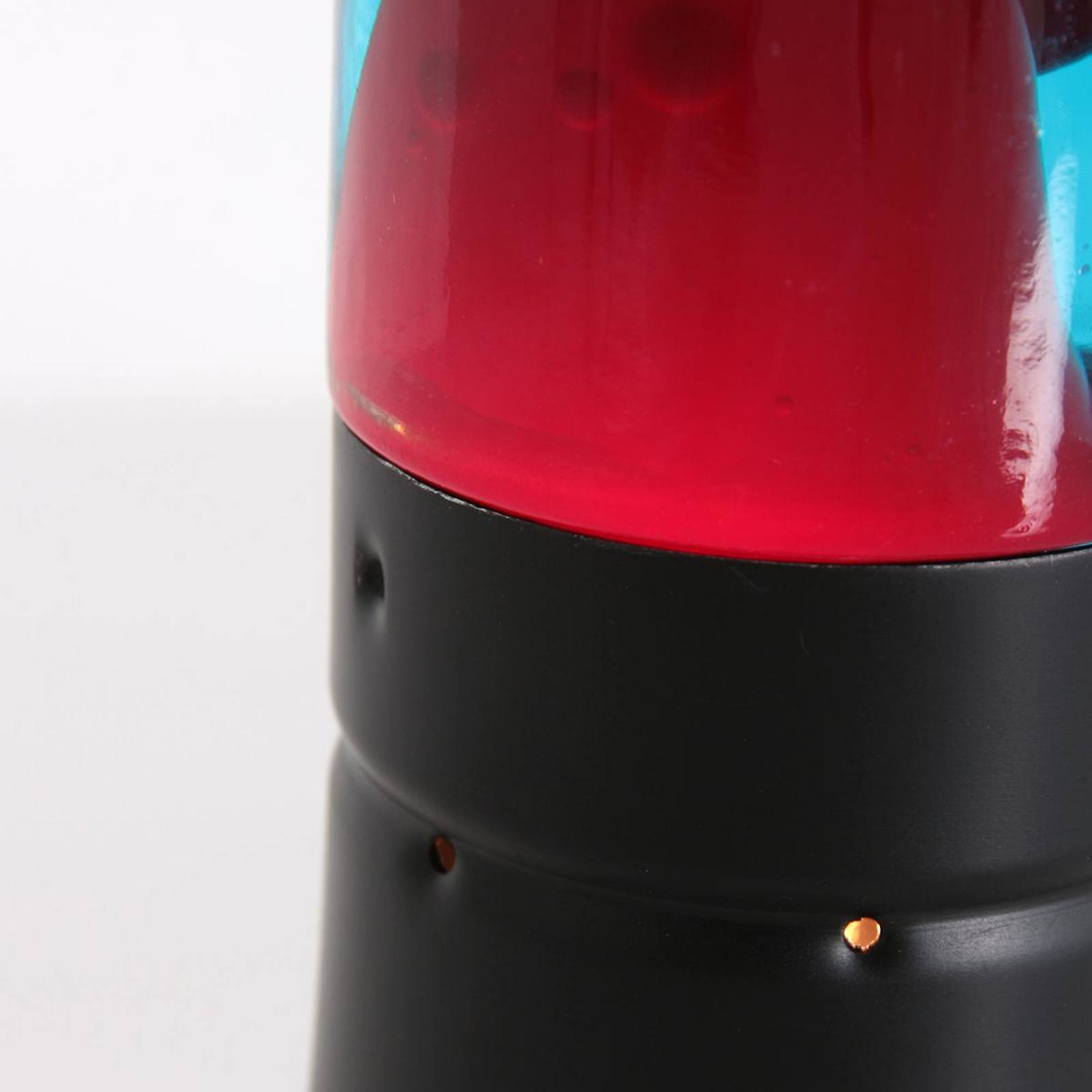 Lampa lawowa Volcan 3117, czarna, płyn przezroczysty/czerwony, E14