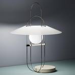 Delicate LED table lamp Setareh, chrome and white