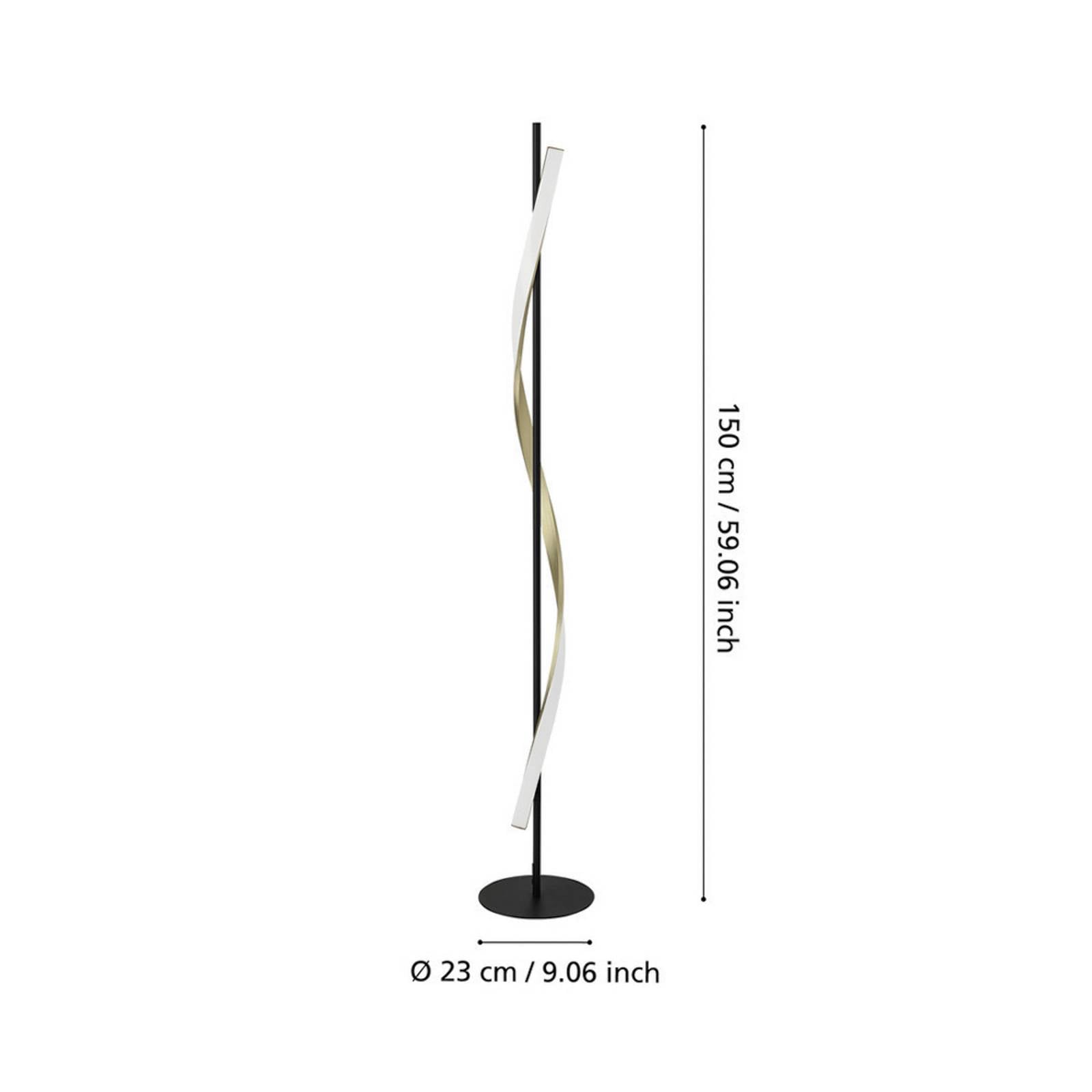 Lampa stojąca LED EGLO CONAPRATO, czarna/mosiężna, 150 cm, CCT