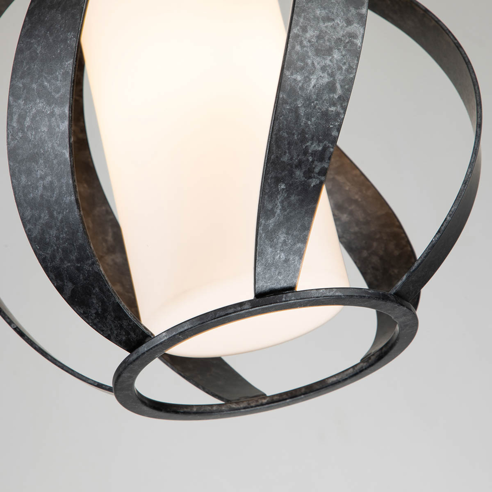Hanglamp Blacksmith zwart/wit 1-lamp Ø25,4