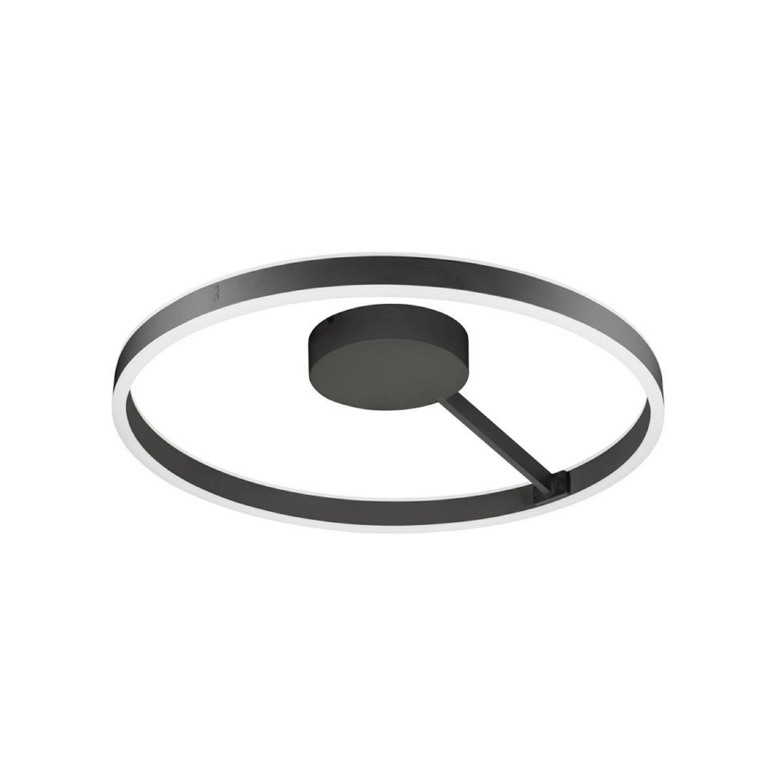 SLV LED-kattovalaisin One, Ø 60 cm, musta, metalli, CCT