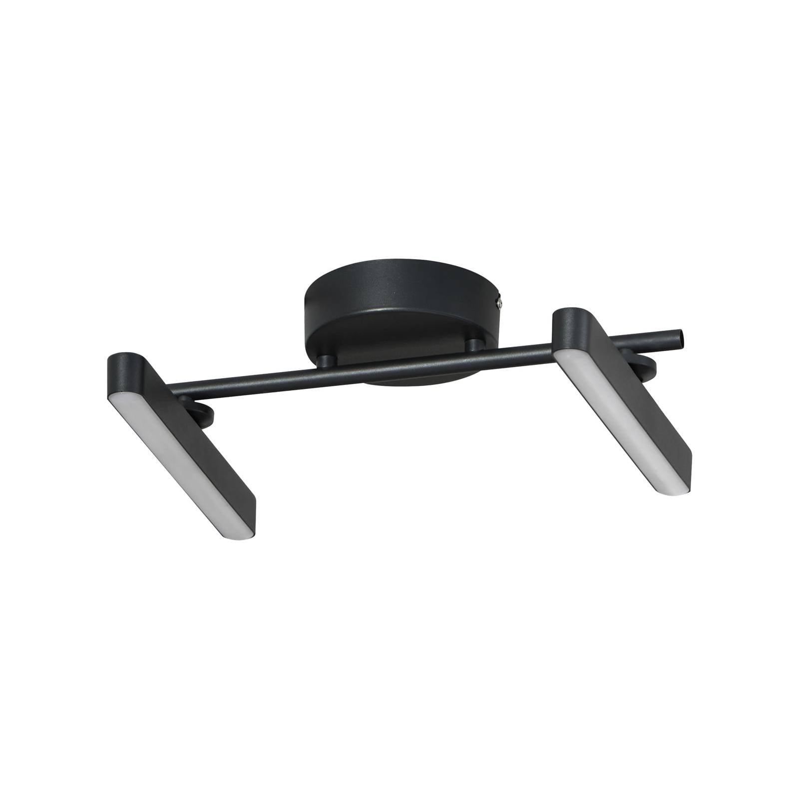 Lindby LED-Deckenleuchte Eldrin, 2-flg., schwarz,Lichtleiste
