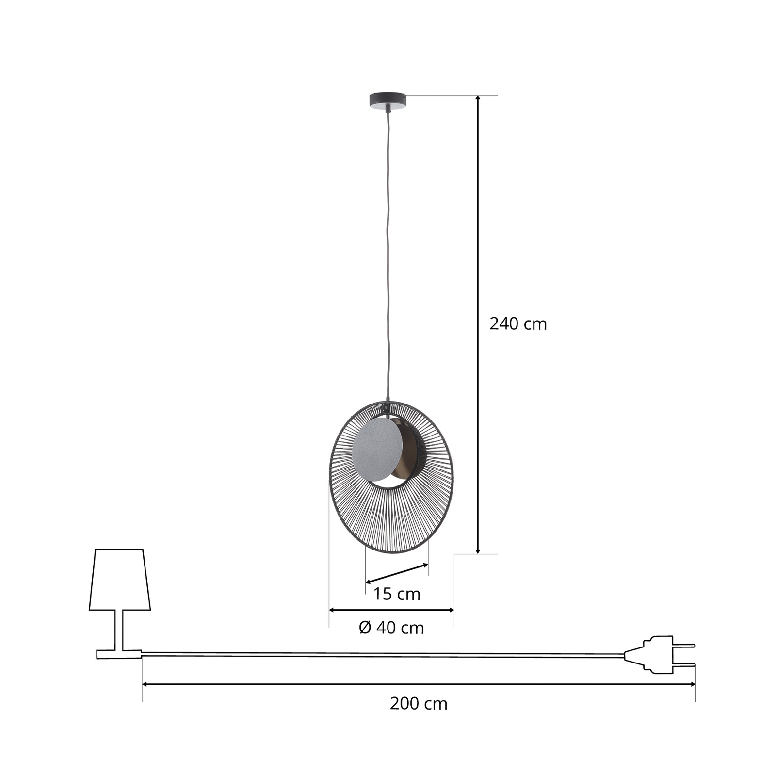 Oyster Pendant Black - Forestier