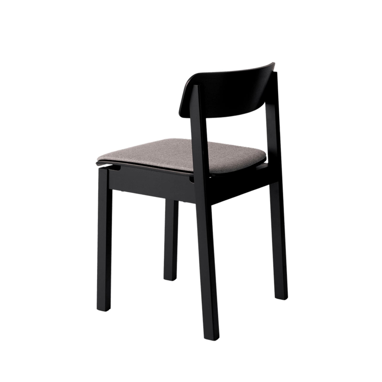 EVERYDAY stol, svart bjørk, grå tekstil, høyde 75 cm – Moebe