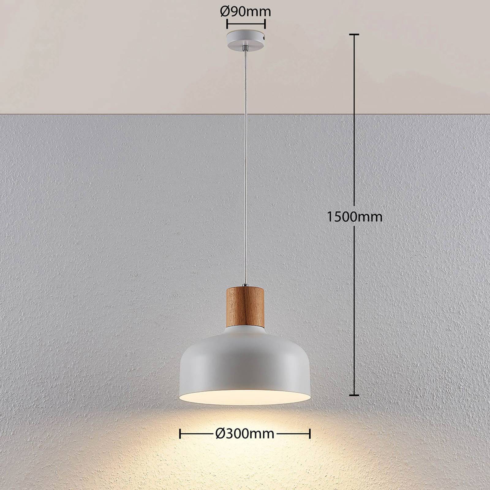 Lampa wisząca Carlise z elementem drewnianym