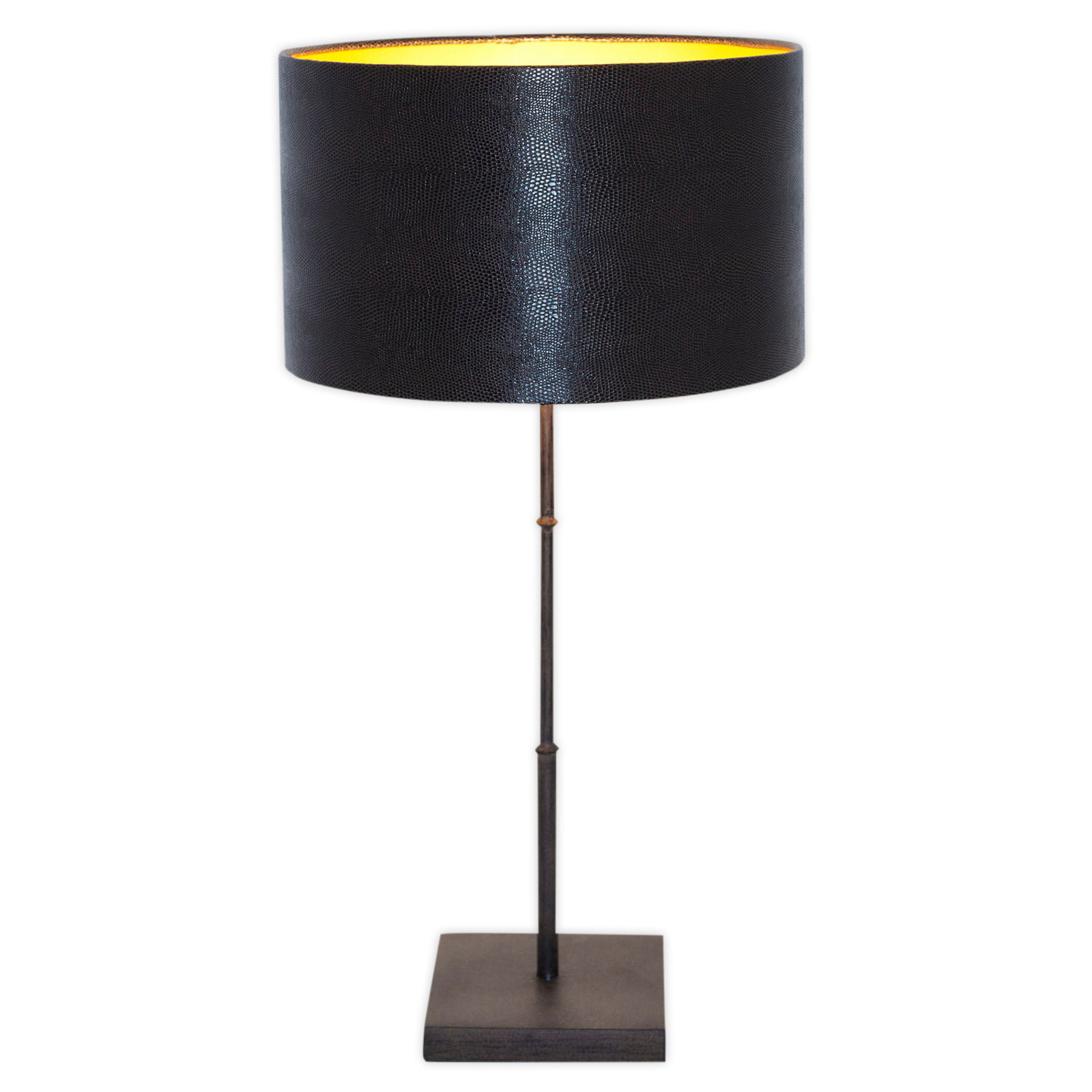 Bambus bordlampe, brun-sort guld