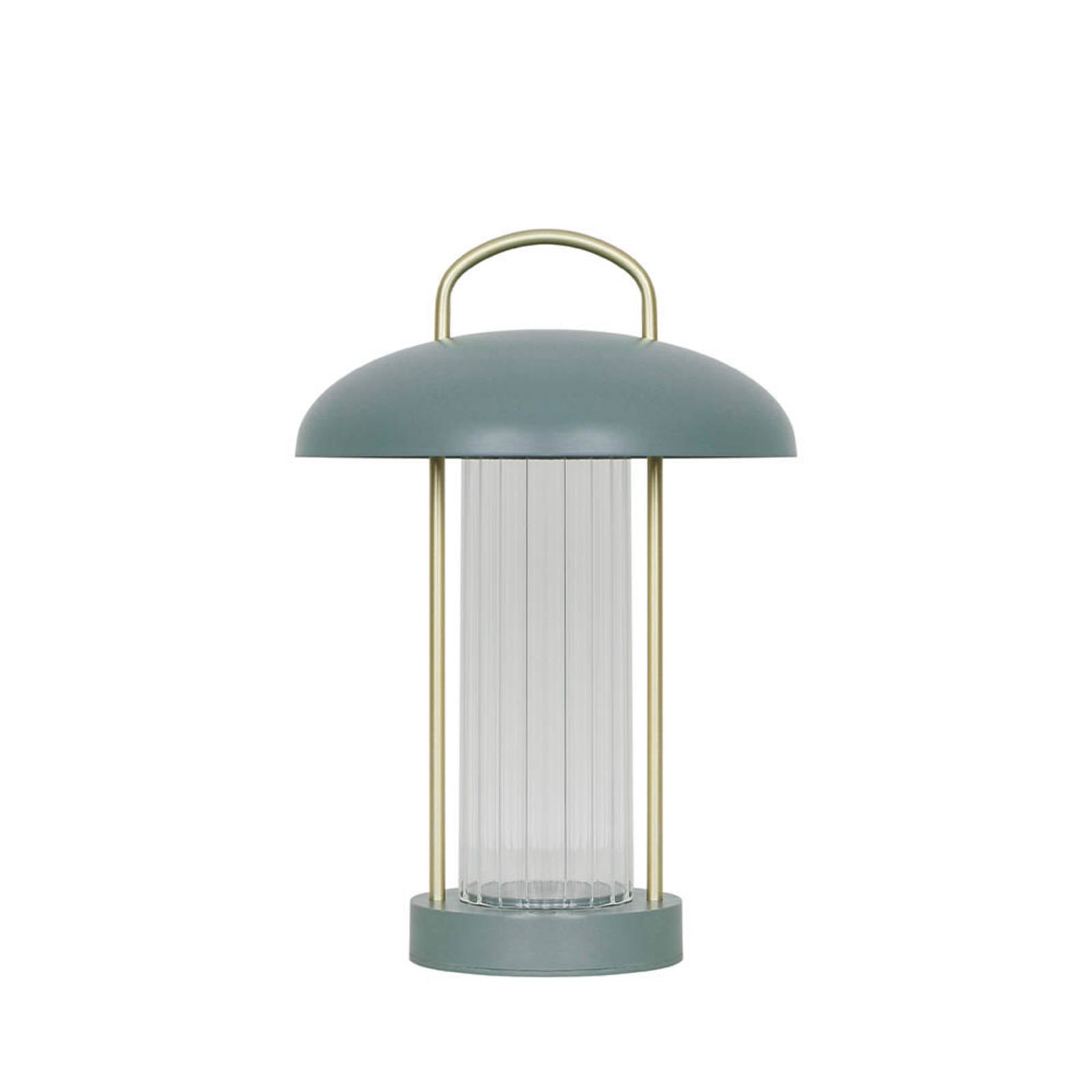 LED-Akku-Tischleuchte Mirano, Höhe 29 cm, staubgrün, Metall