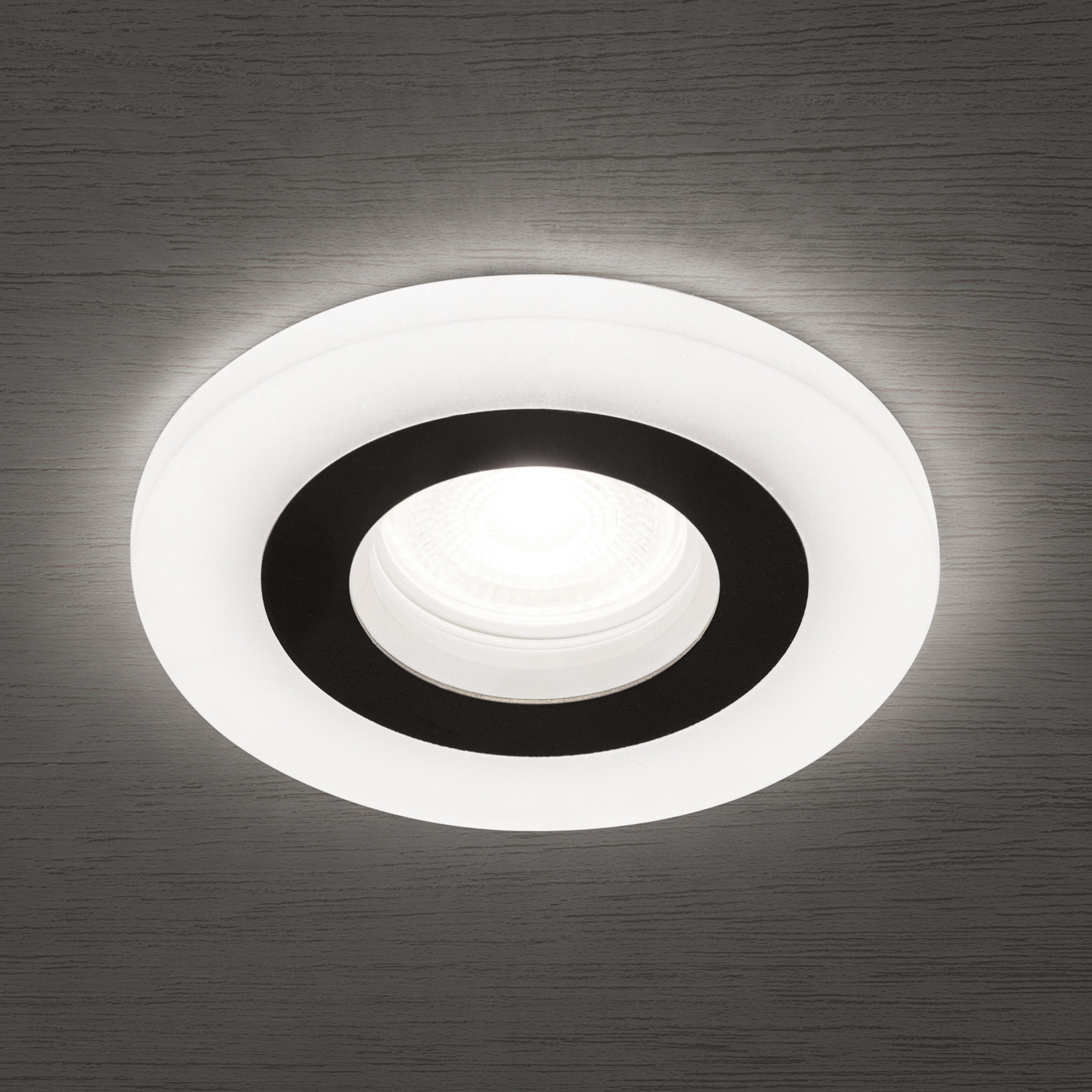 Spot encastrable Glow, noir, métal, Ø 11 cm, GU10