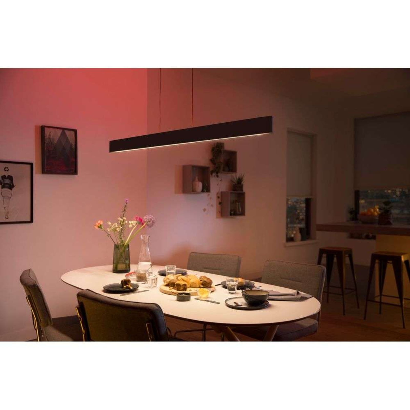 Ensis Hue Lustră Pendul White&Color Amb. Black - Philips Hue