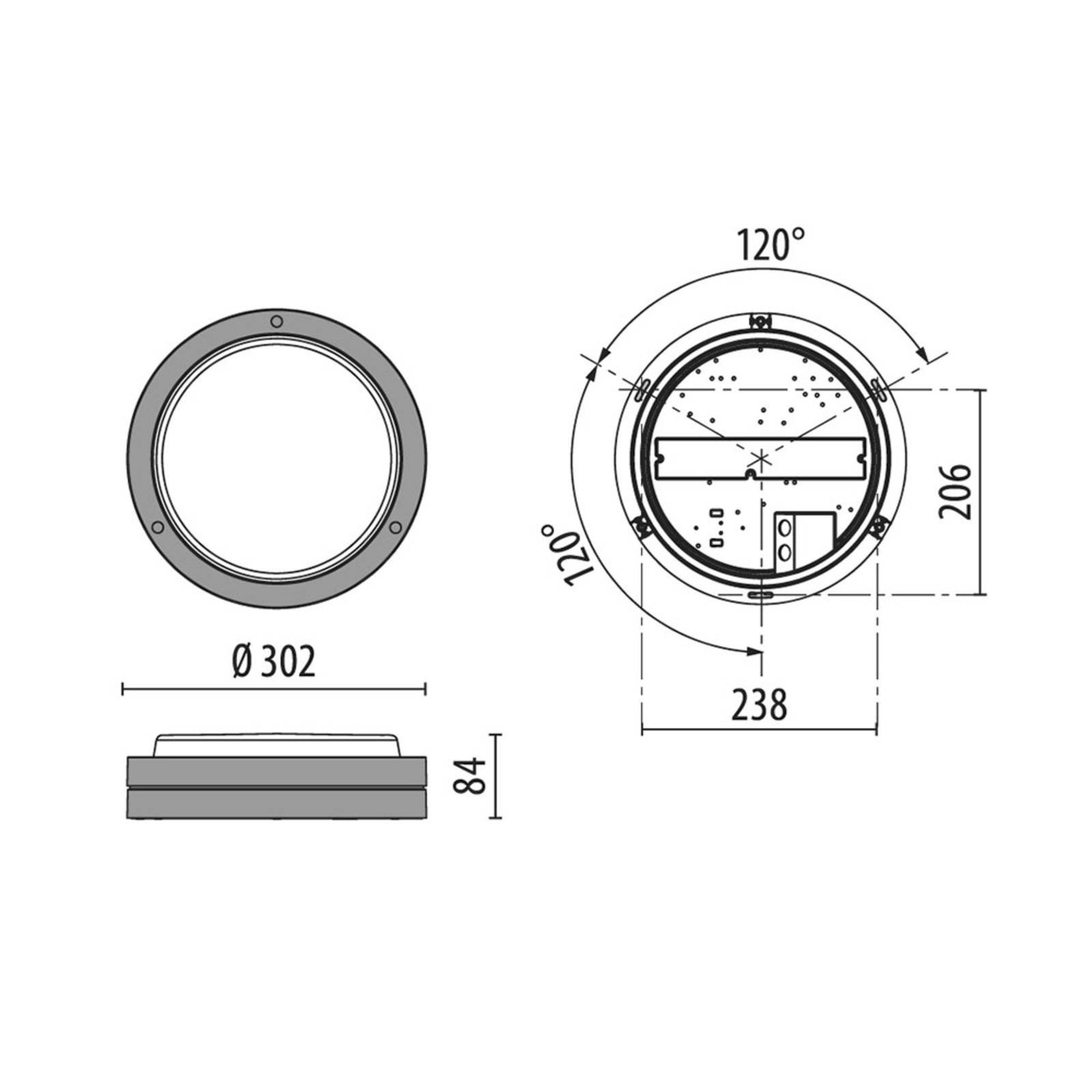 Performance in Lighting Applique Bliz Round 40 3 000 K blanche dimmable