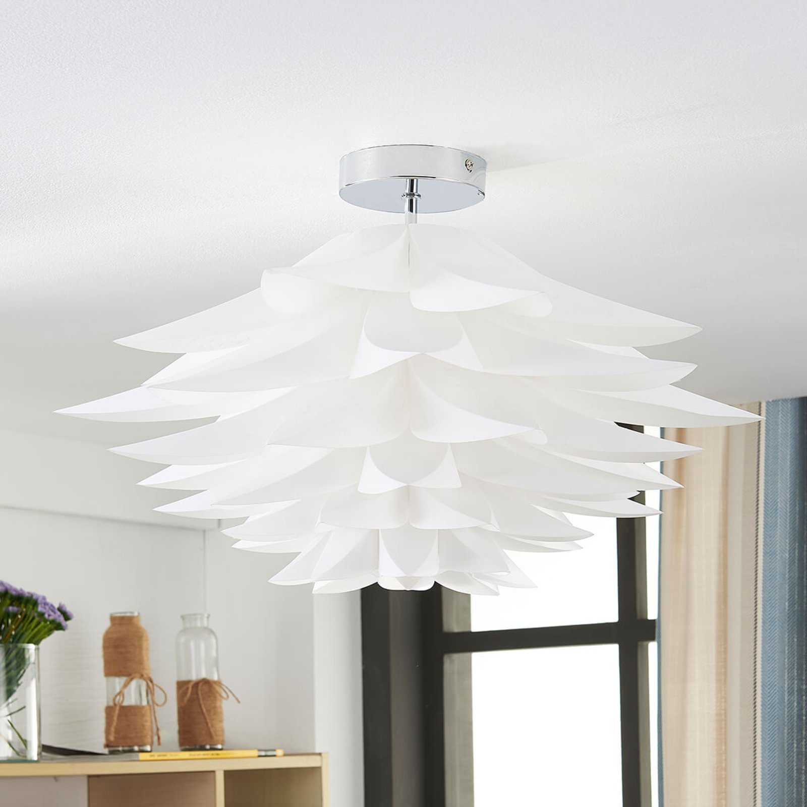 Rimon Ceiling Lamp White/Chrome - Lindby