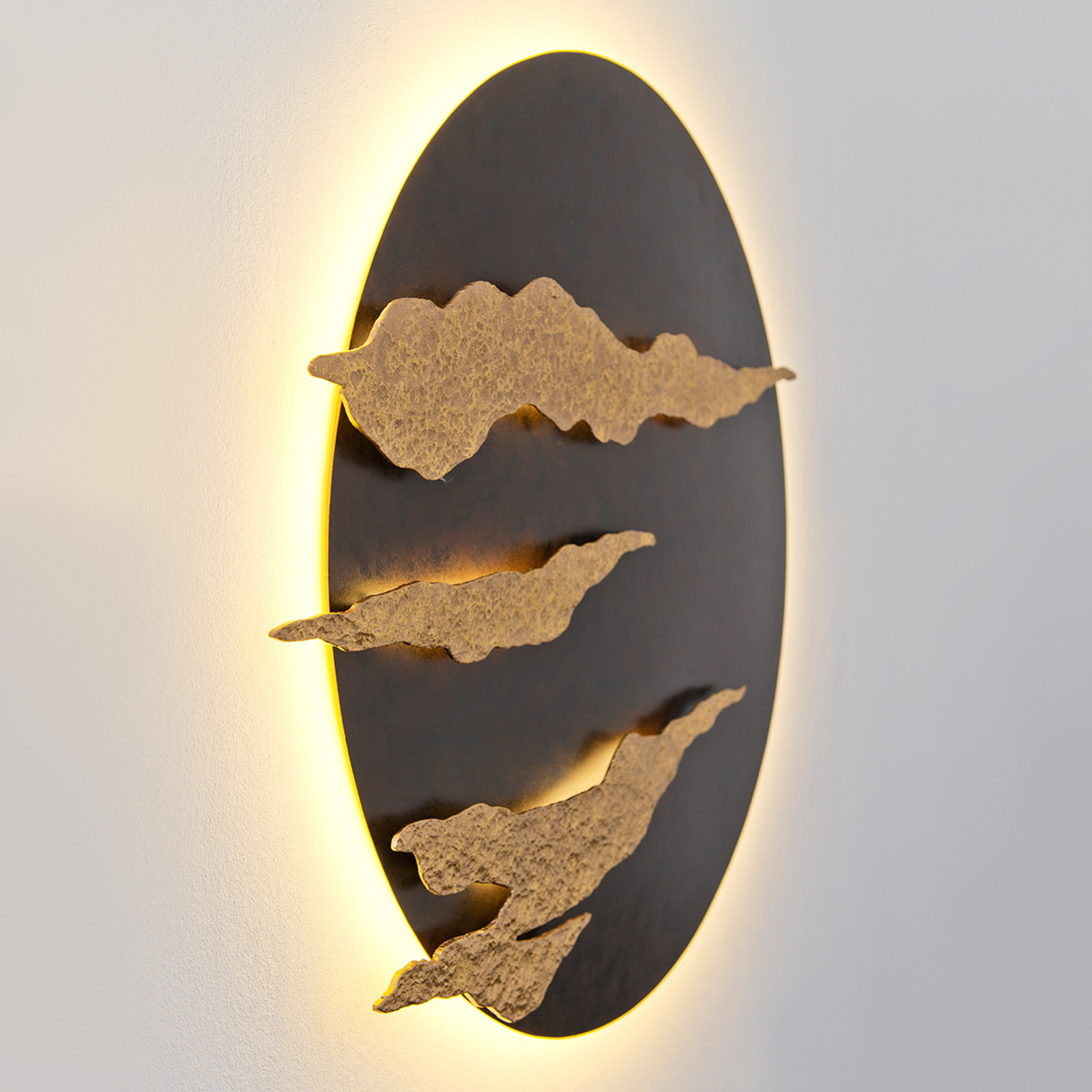 Firmamento - schwarz-goldene LED-Wandlampe