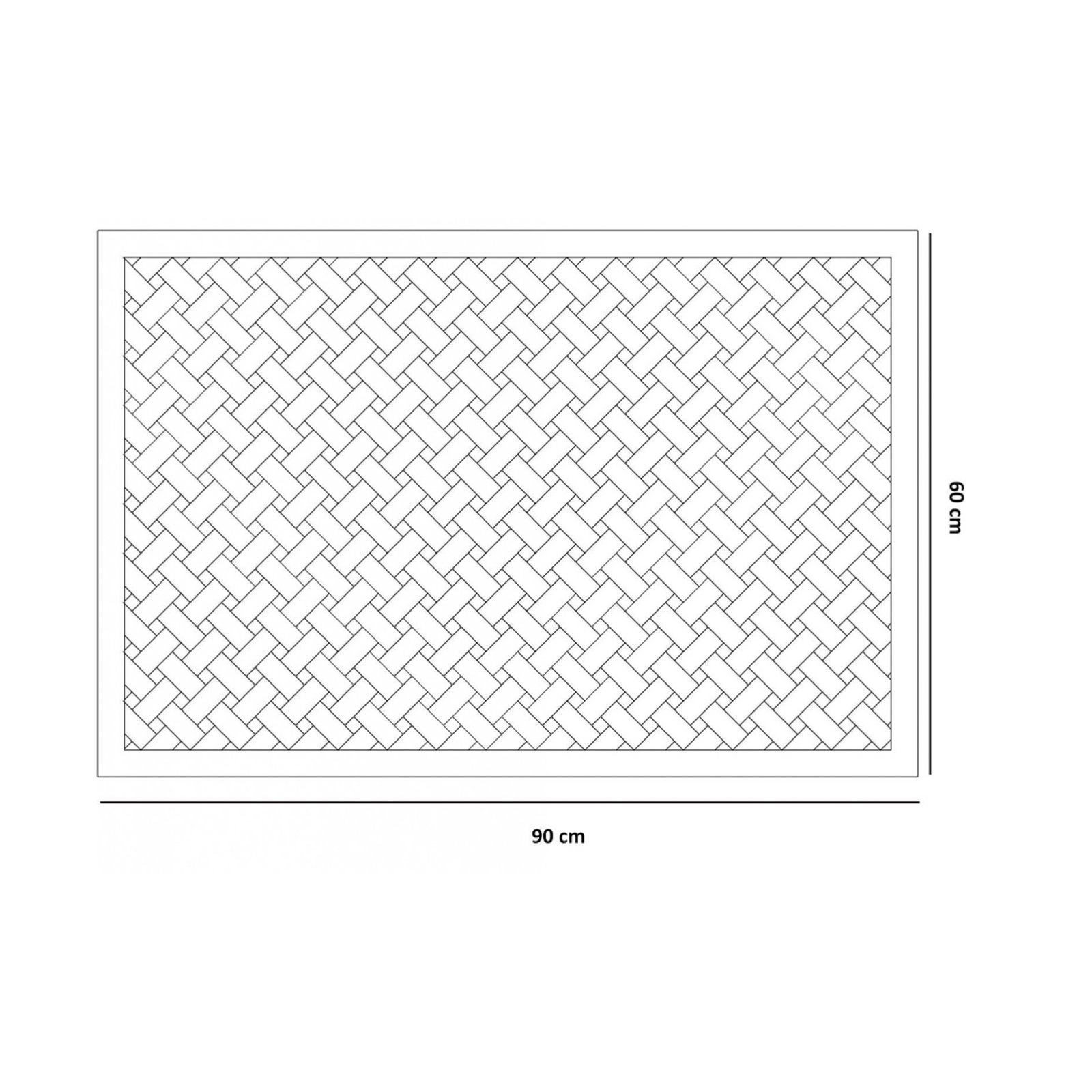 HDBraid doormat, black, 90 x 60 cm, rubber - House Doctor