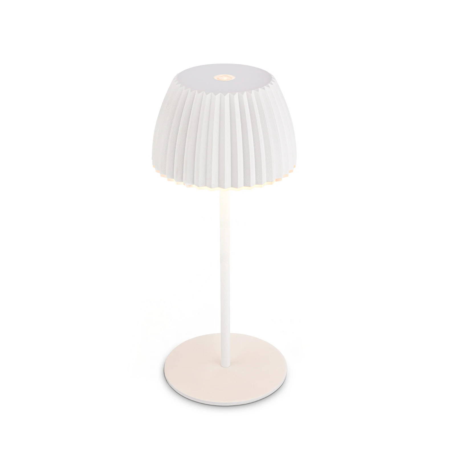 LED akumulatora galda lampa Brilo unplugged Riffle, 20 cm, balta