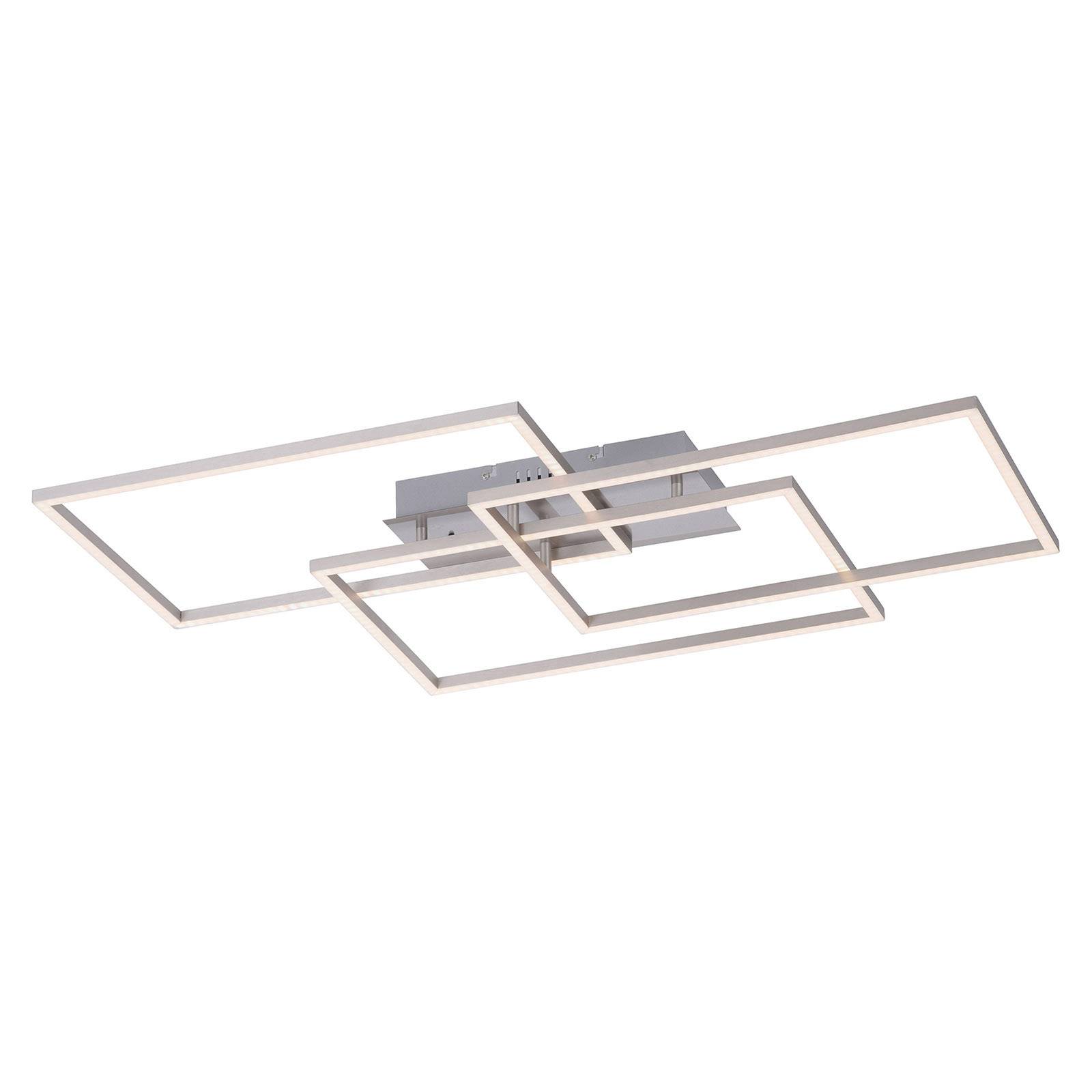 Plafonnier LED Iven acier 3 lampes rectangulaire