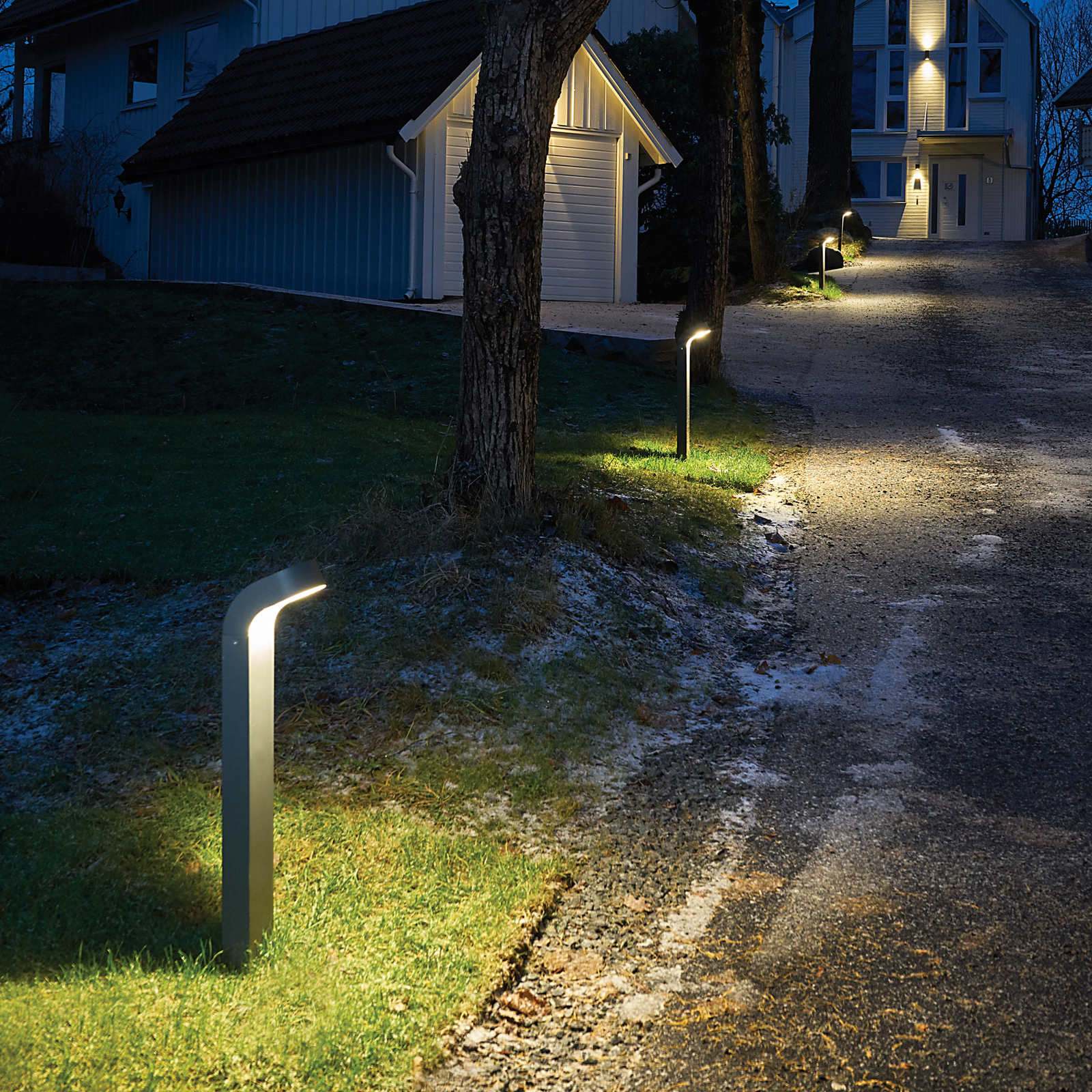 Lampă LED stâlpișor Molde, 80 cm, suport pentru pardoseală din beton, culoare