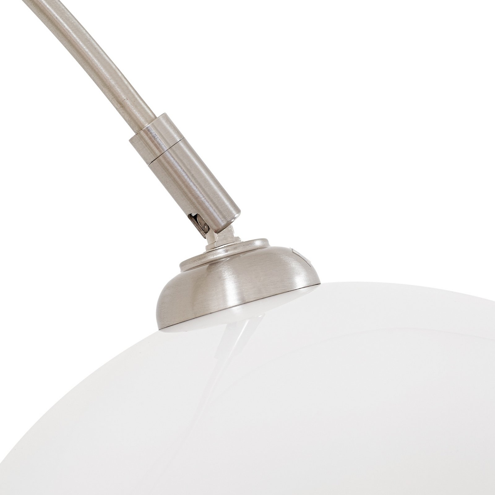 Alverton Bogenleuchte, weiß/nickel, 197 cm, Glas - Lindby Alverton Bogenleuchte, weiß/nickel, 197 cm, Glas - Lindby