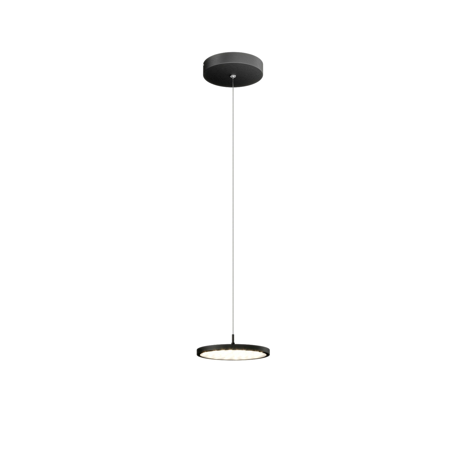 Quitani Suspension LED Gion, à 1 lampe, aluminium/noir