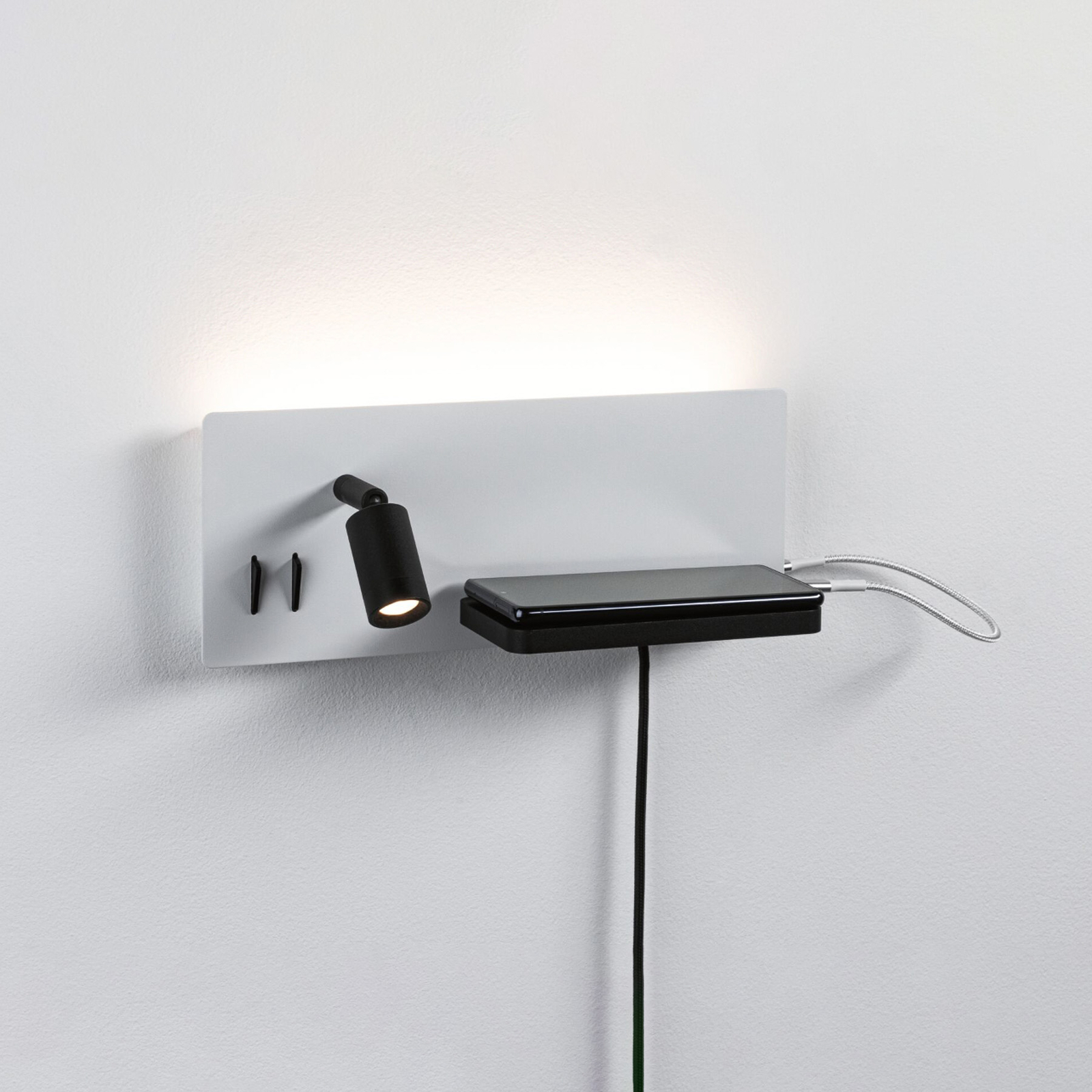 Paulmann LED wall light Serra USB C, right side