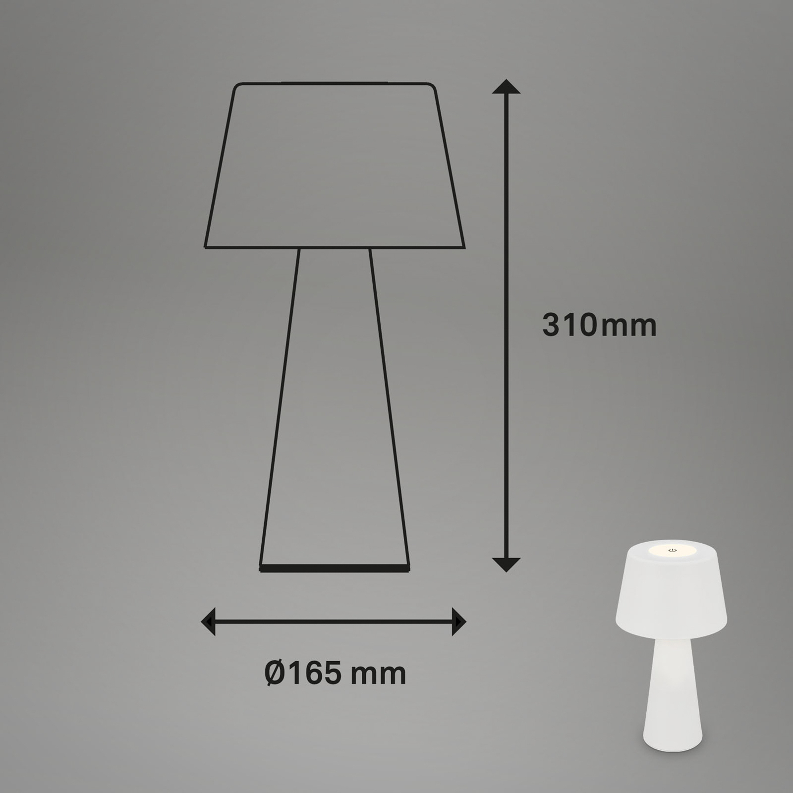Επιτραπέζιο φωτιστικό LED Kihi με επαναφορτιζόμενη μπαταρία, λευκό