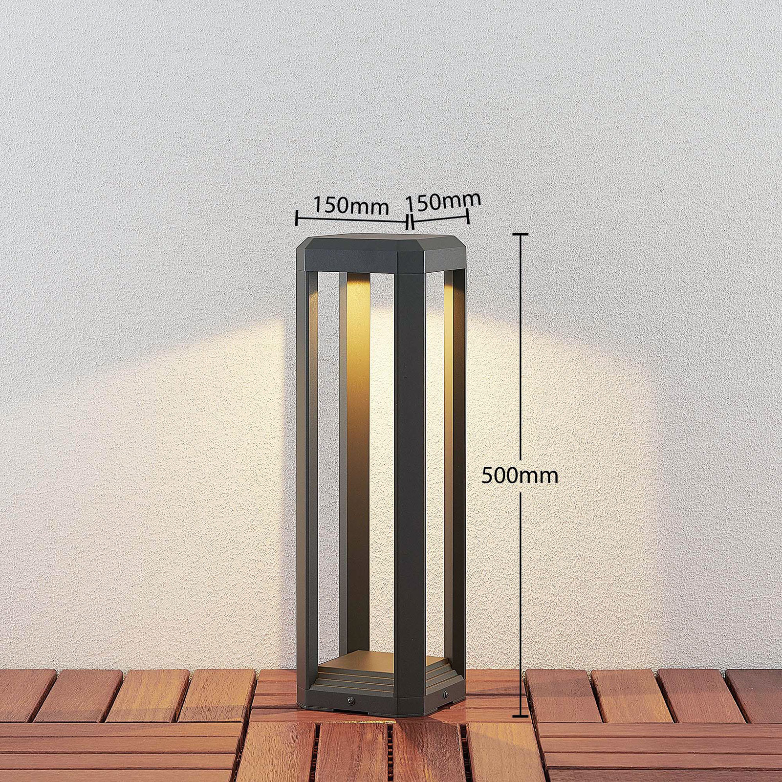 LED-Sockelleuchte Fery in Anthrazit, 50 cm