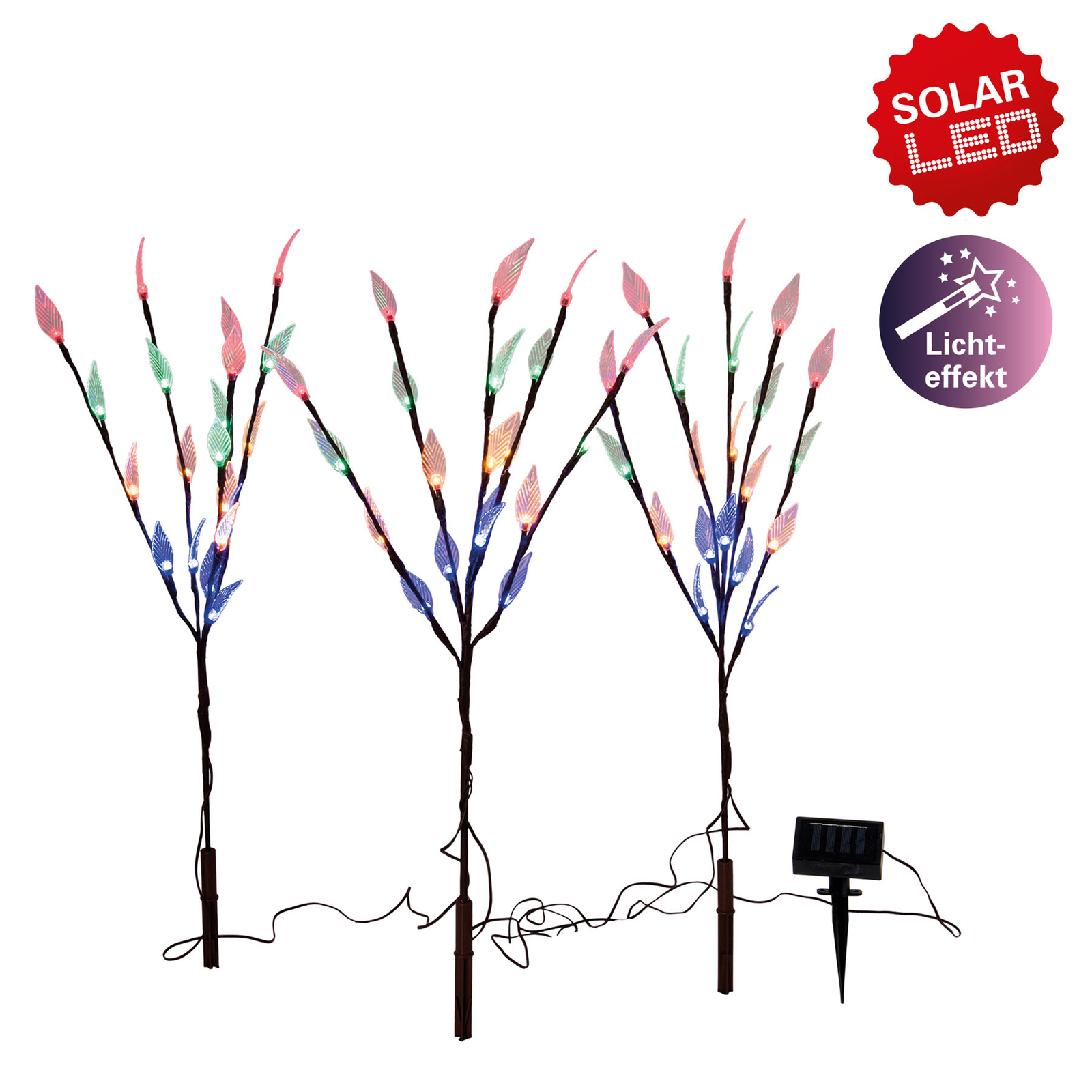 Tree LED decorative solar light ground spike 3set Lights.ie