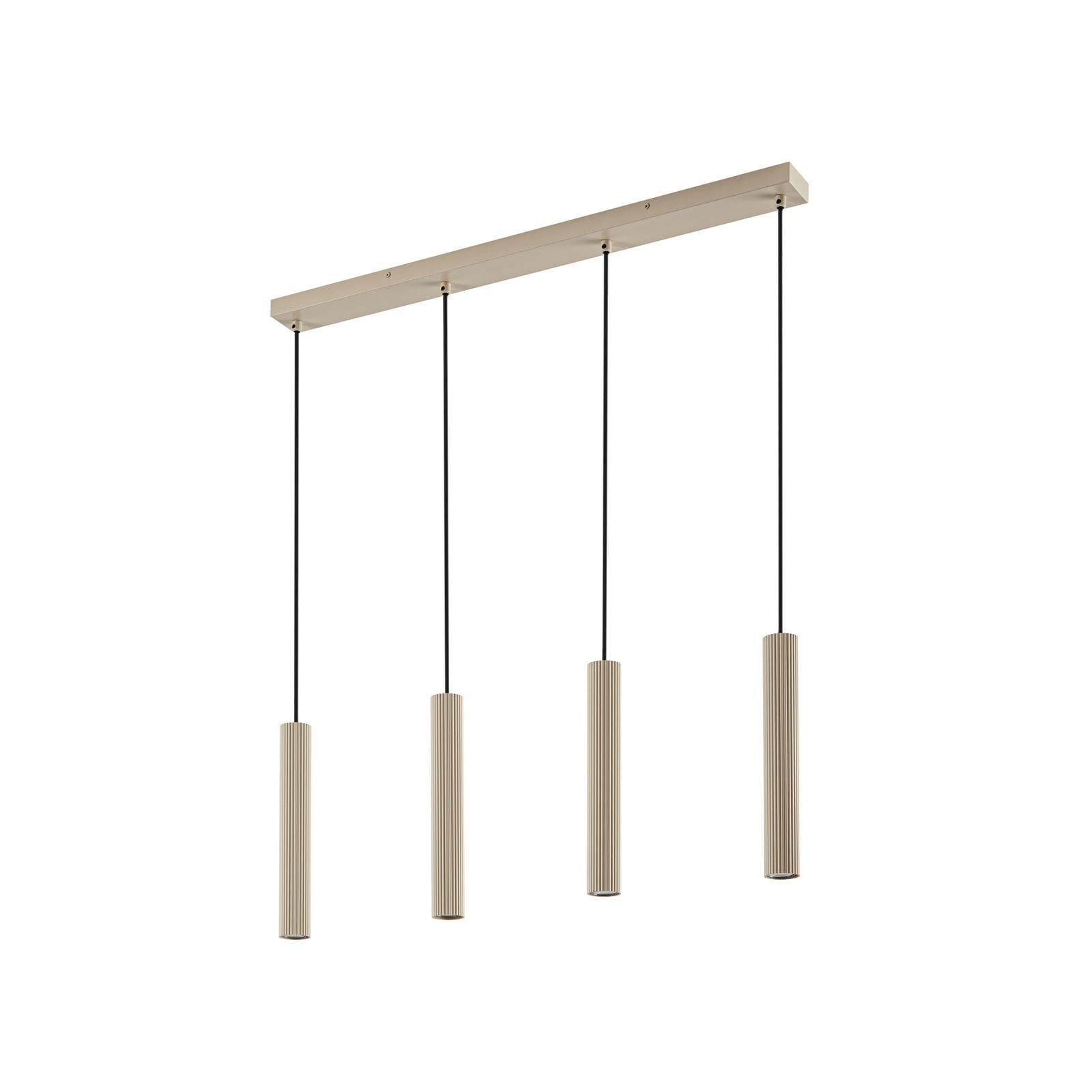 Lindby hanglamp Kardis, 4-lamps, beige, lengte 70 cm