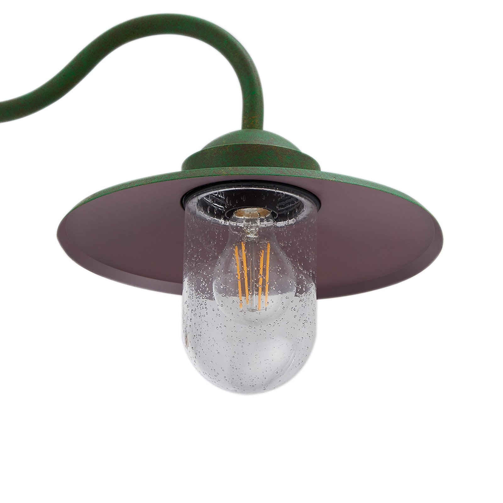 Lindby Bilma outdoor wall light, green, glass, 29 cm high