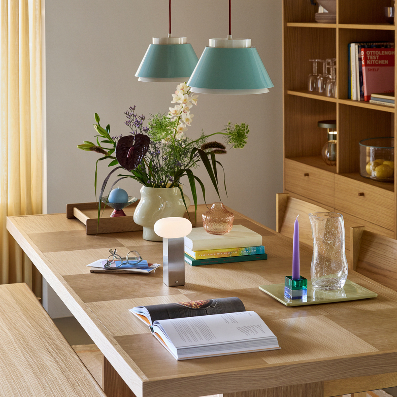 Remi hänglampa blå/beige Ø 25 cm – Hübsch