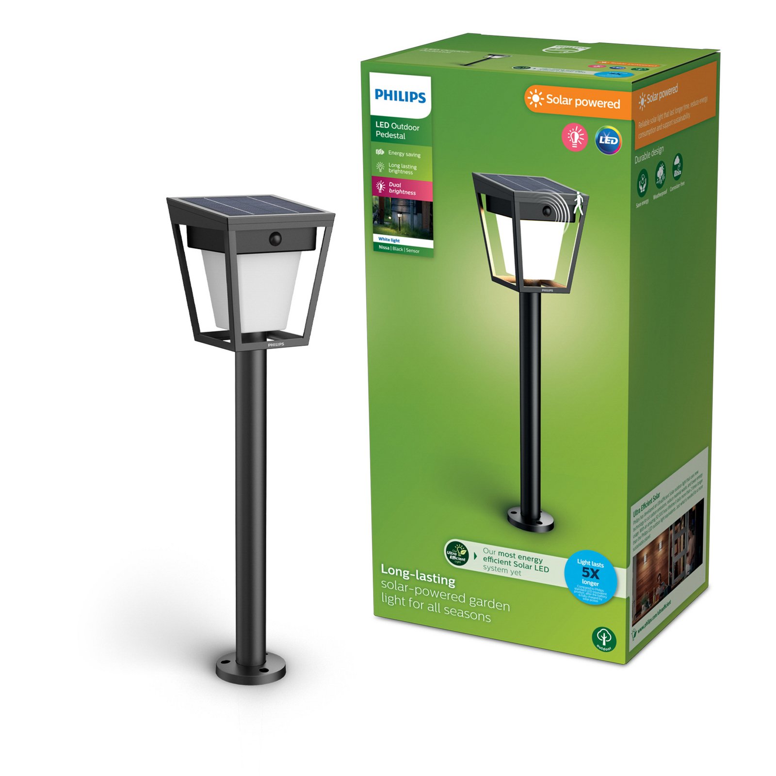 Philips LED-Solar-Erdspießlampe Nissa UE, Kunststoff, IP44