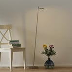 Block LED floor lamp, one-bulb, steel-coloured