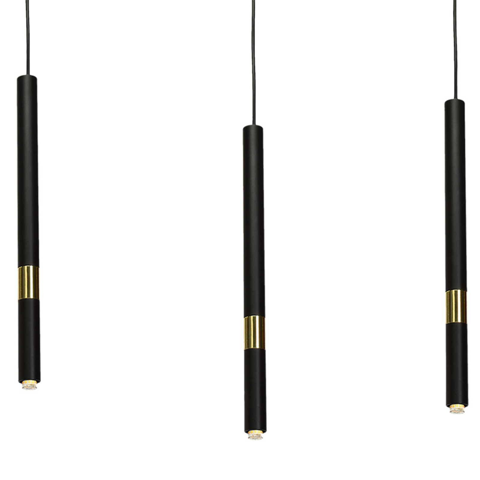 Monza hanging light black/gold 3-bulb