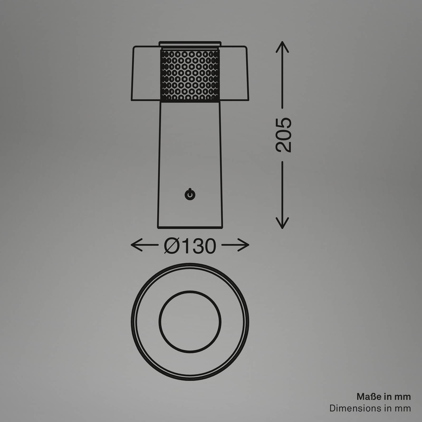 Lampa akumulatorowa LED Brilo unplugged Gila, antracyt/beżowa 21 cm