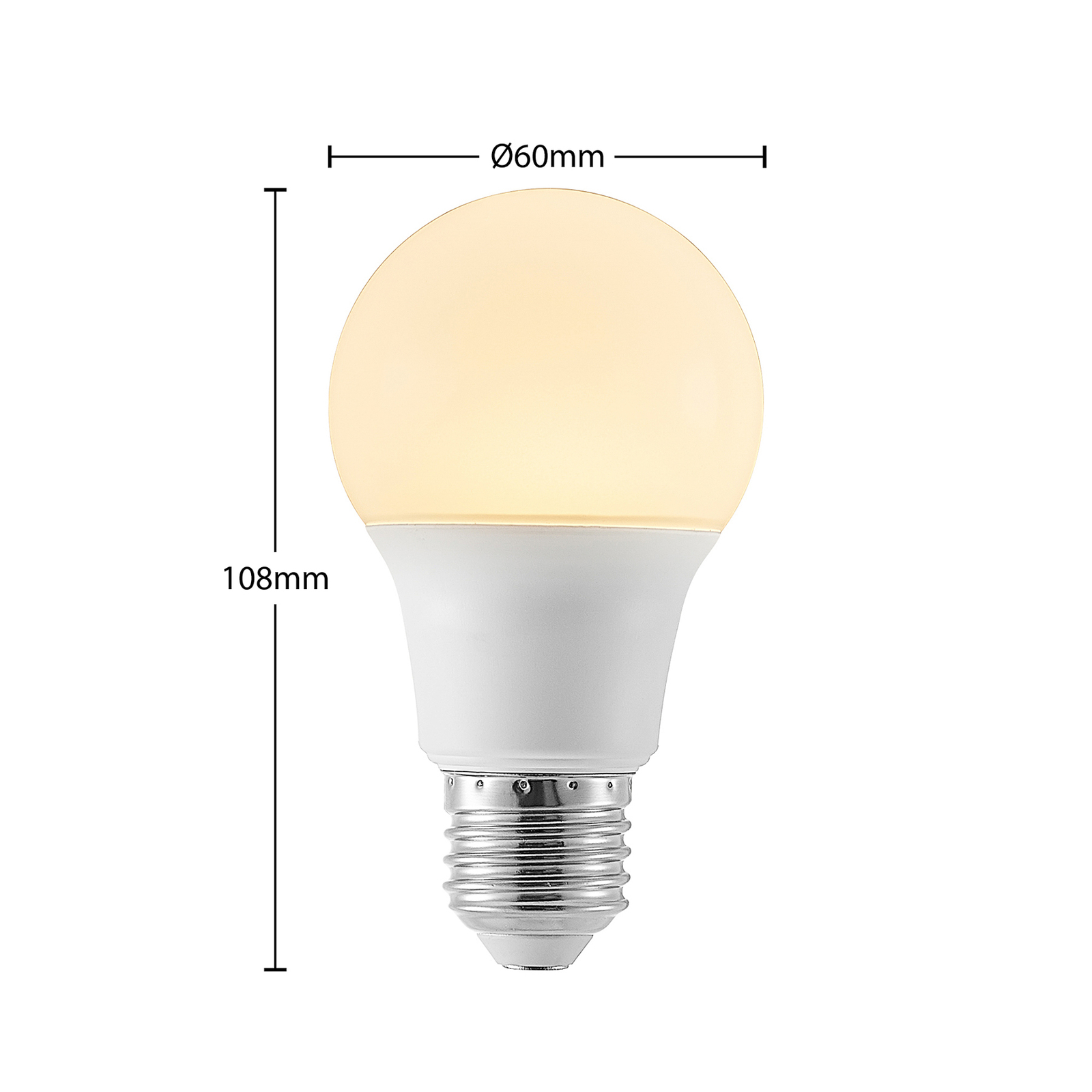 LED bulb E27 A60 8 W 3,000 K opal 2-pack