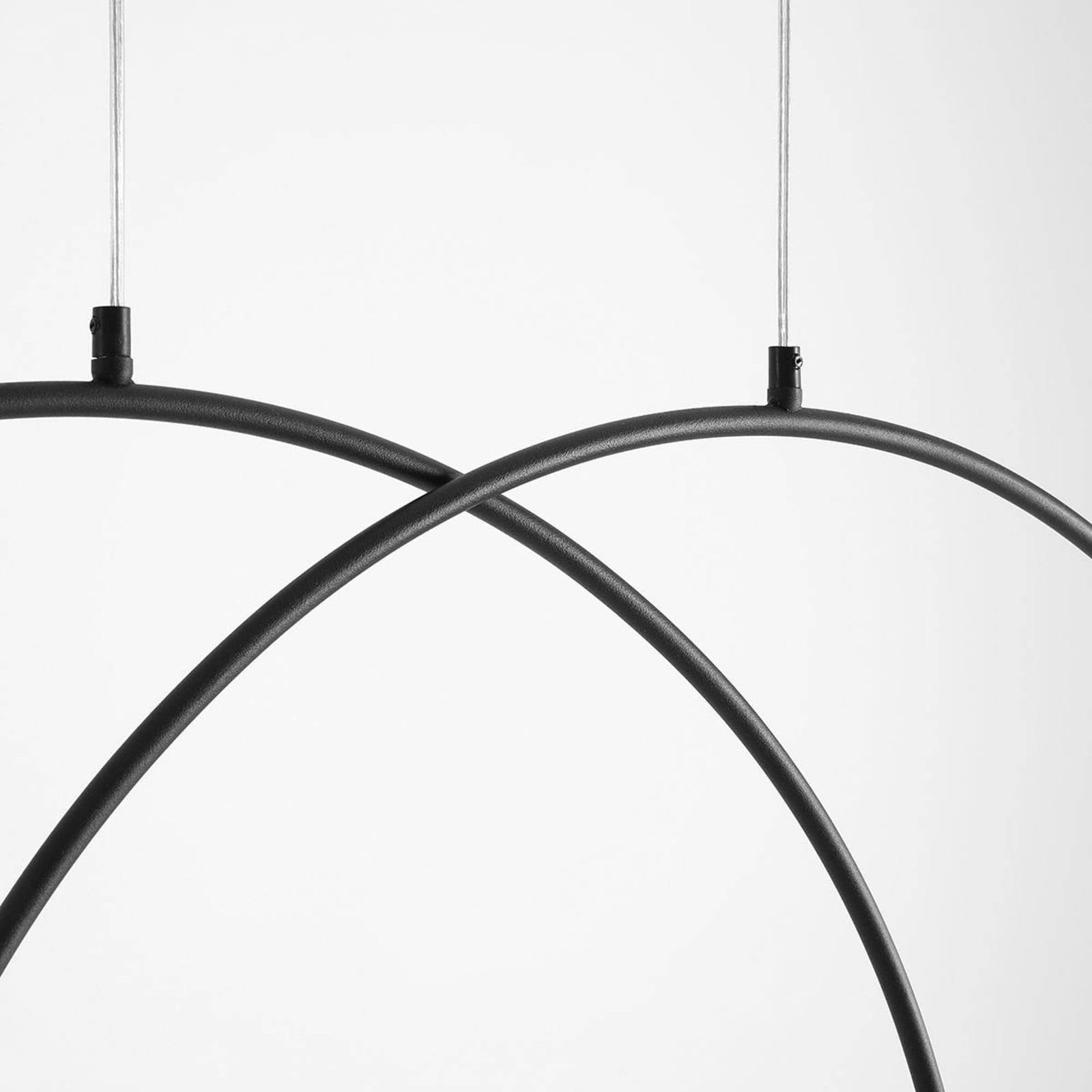 Żyrandol Alison, czarno-biały, 4-punktowy, łuk 129 cm – ALDEX