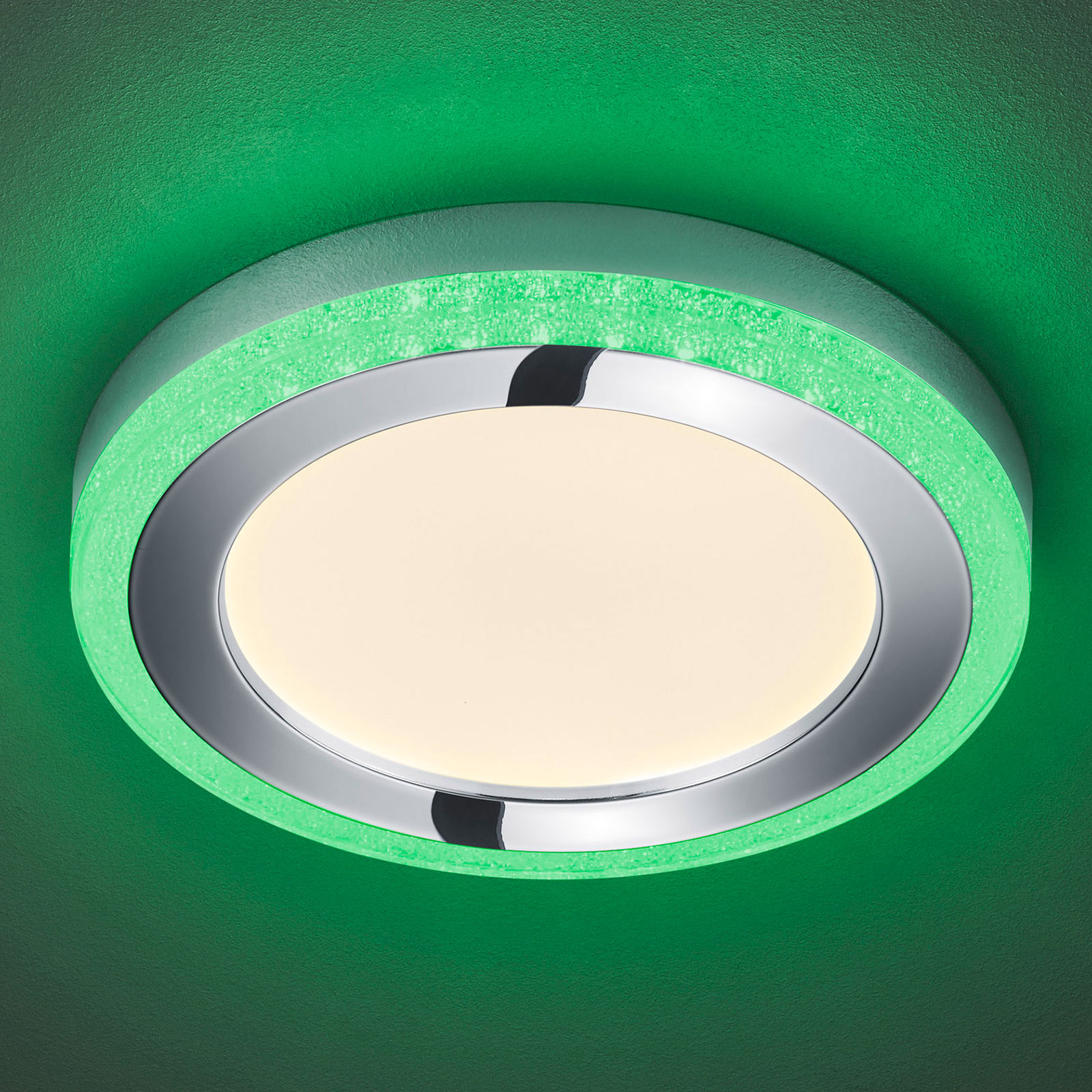 Slide LED ceiling light, white, round