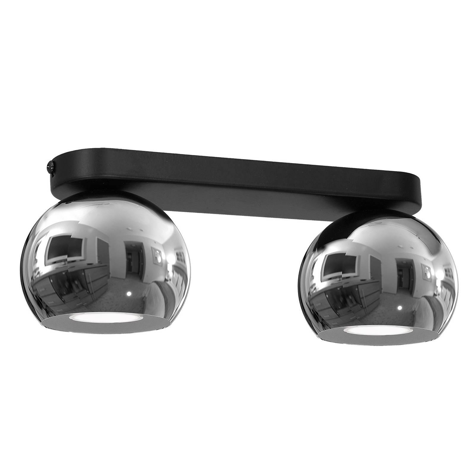 Taklampa Lexa, 2 lampor, svart/krom