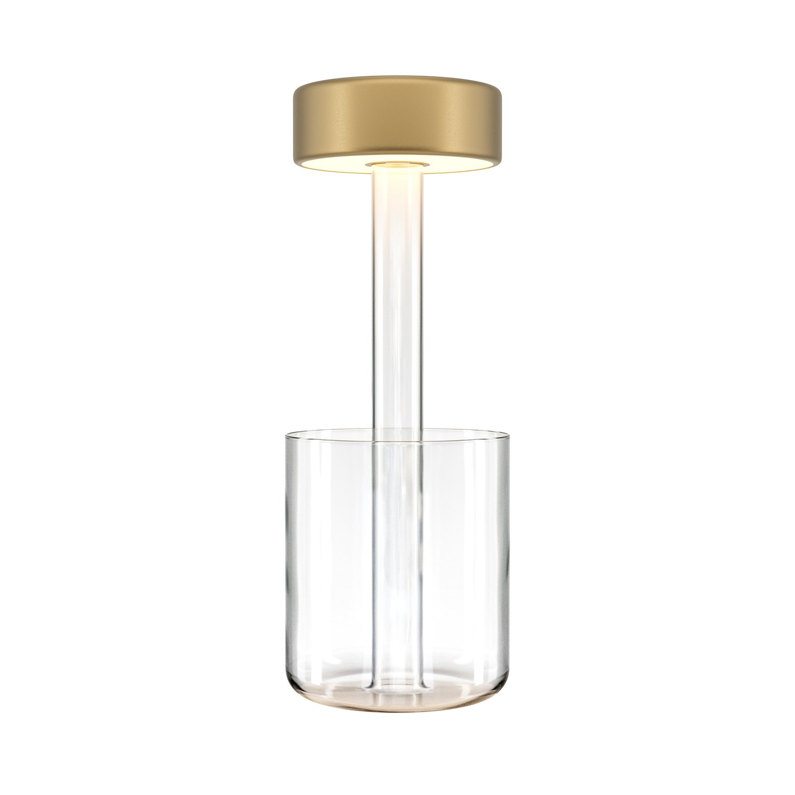 Maytoni LED rechargeable table lamp AI Collaboration, glass, gold