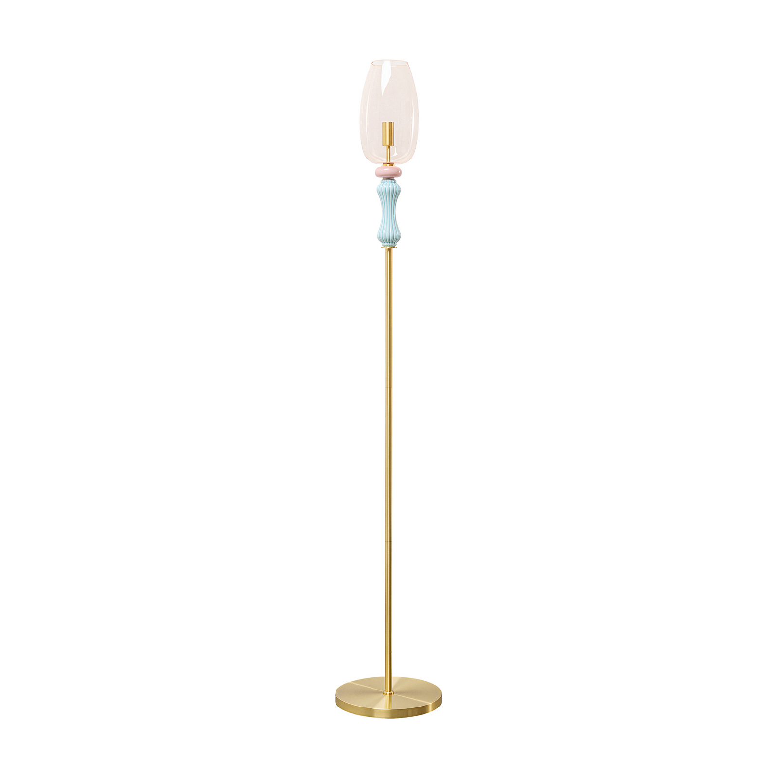 Lampe sur pied KARE Allegra, doré/bleu/rose, hauteur 165 cm, E14